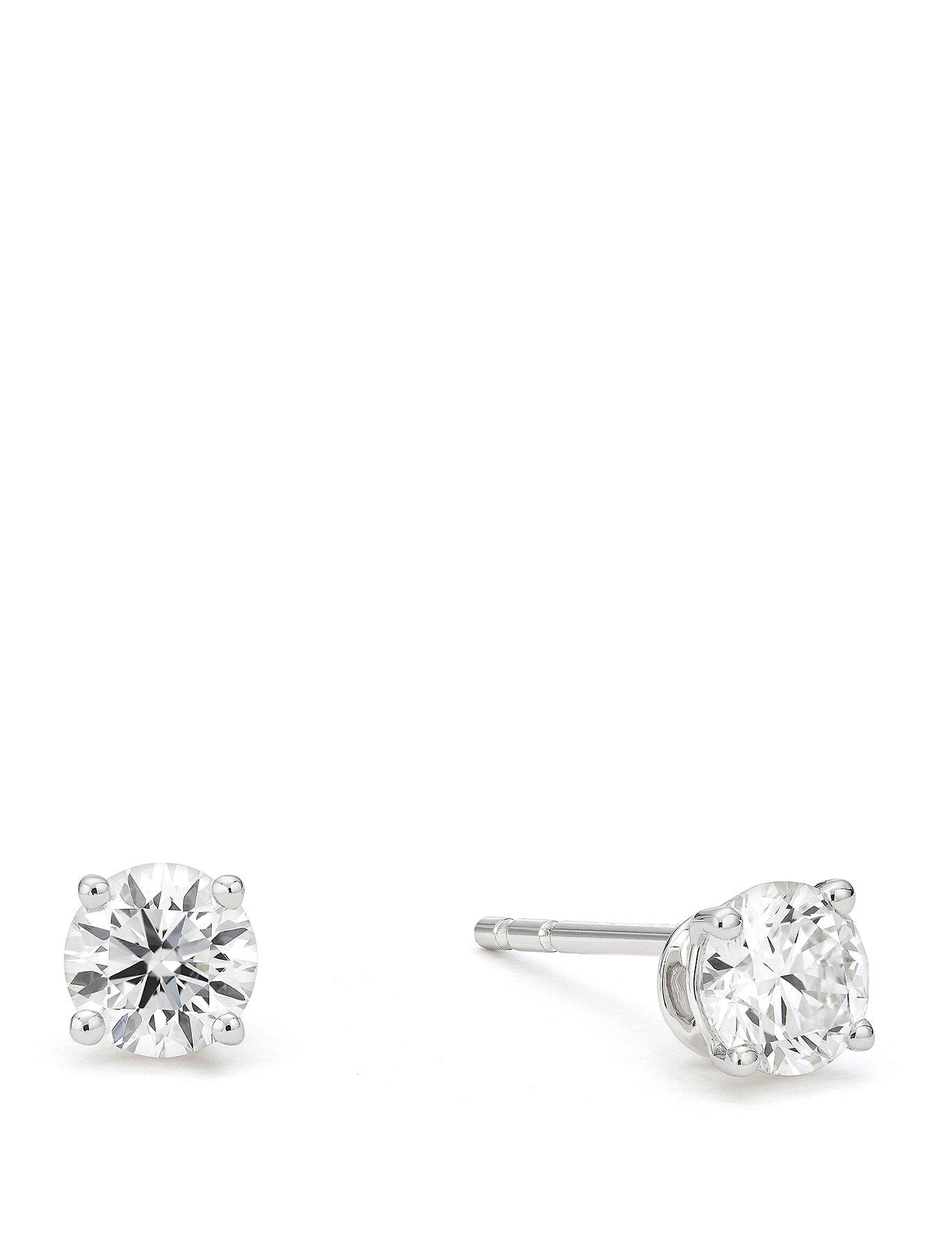 Image 1 of 2 of Harriet by Hsamuel 9ct White Gold 0.50ct Lab-Grown Diamond Solitaire Stud Earrings