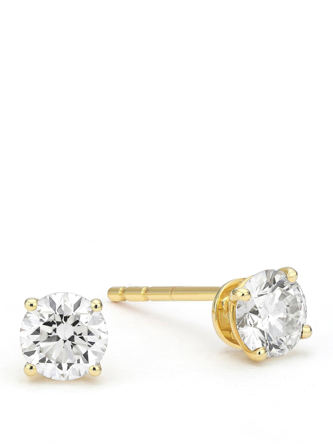 Image 1 of 2 of Harriet by Hsamuel 9ct Yellow Gold 0.50ct Lab-Grown Diamond Solitaire Stud Earrings