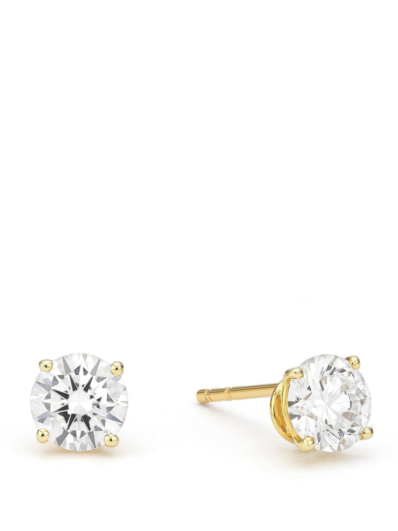 Image 1 of 2 of Harriet by Hsamuel 9ct White Gold 1ct Lab-Grown Diamond Solitaire Stud Earrings