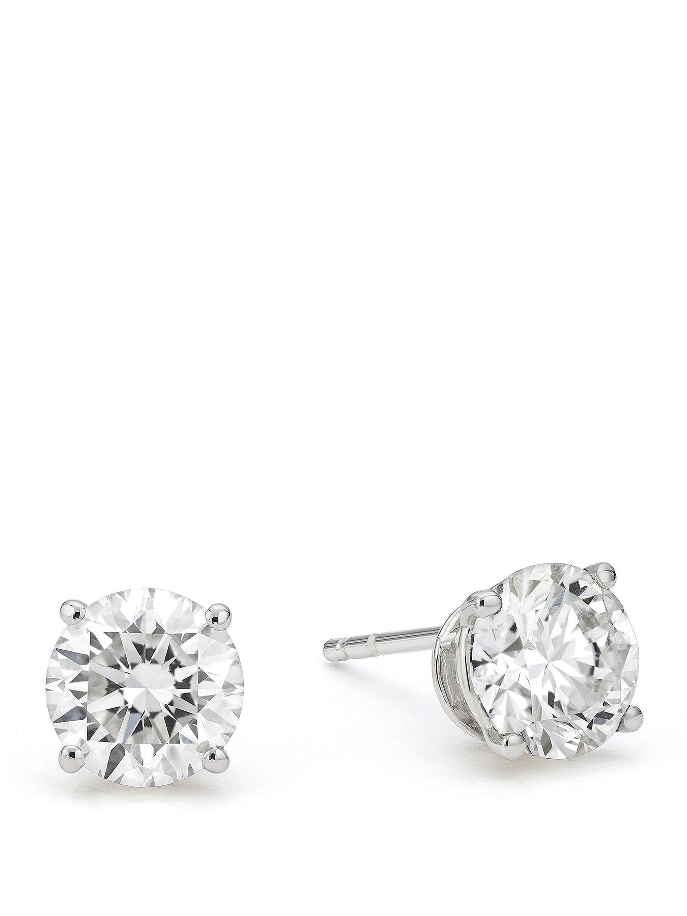 Image 1 of 2 of Harriet by HSamuel 9ct White Gold 1.5ct Lab-Grown Diamond Solitaire Stud Earrings