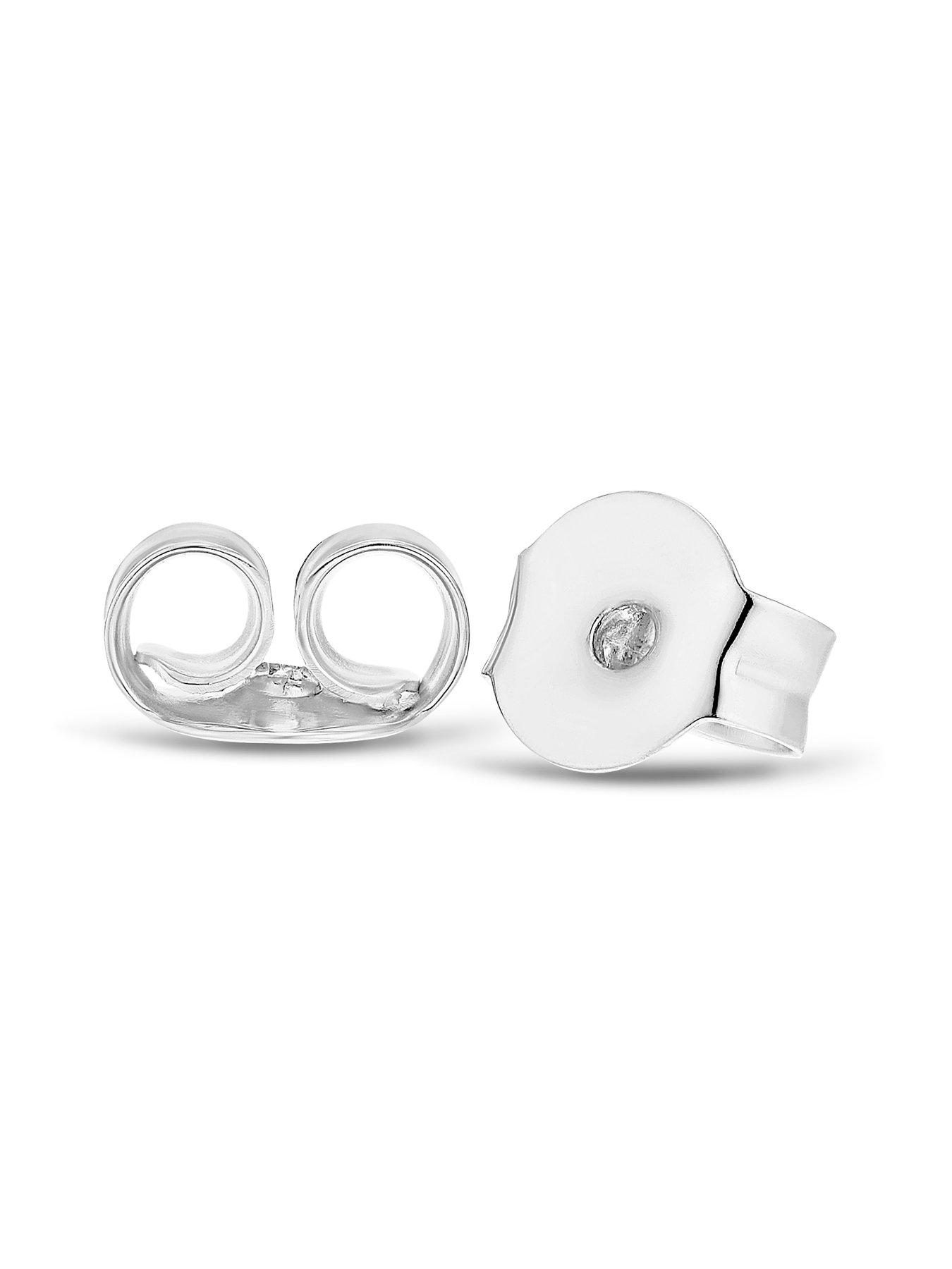 Image 2 of 2 of Ernest Jones Sterling Silver Open Cubic Zirconia Stud Earrings