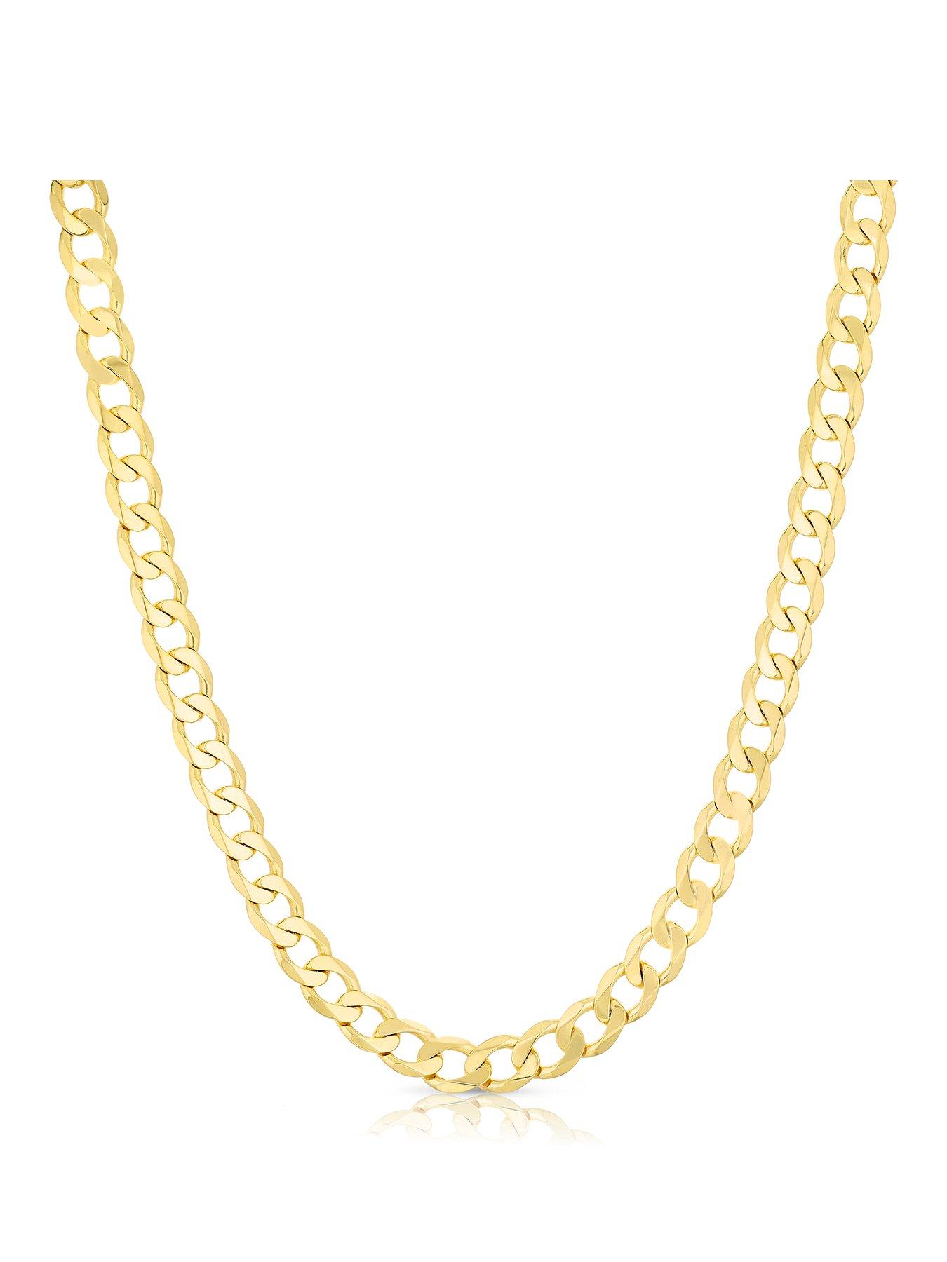 Image 1 of 3 of H. Samuel Mens Flat Curb Yellow Gold Plated Necklace - Gold
