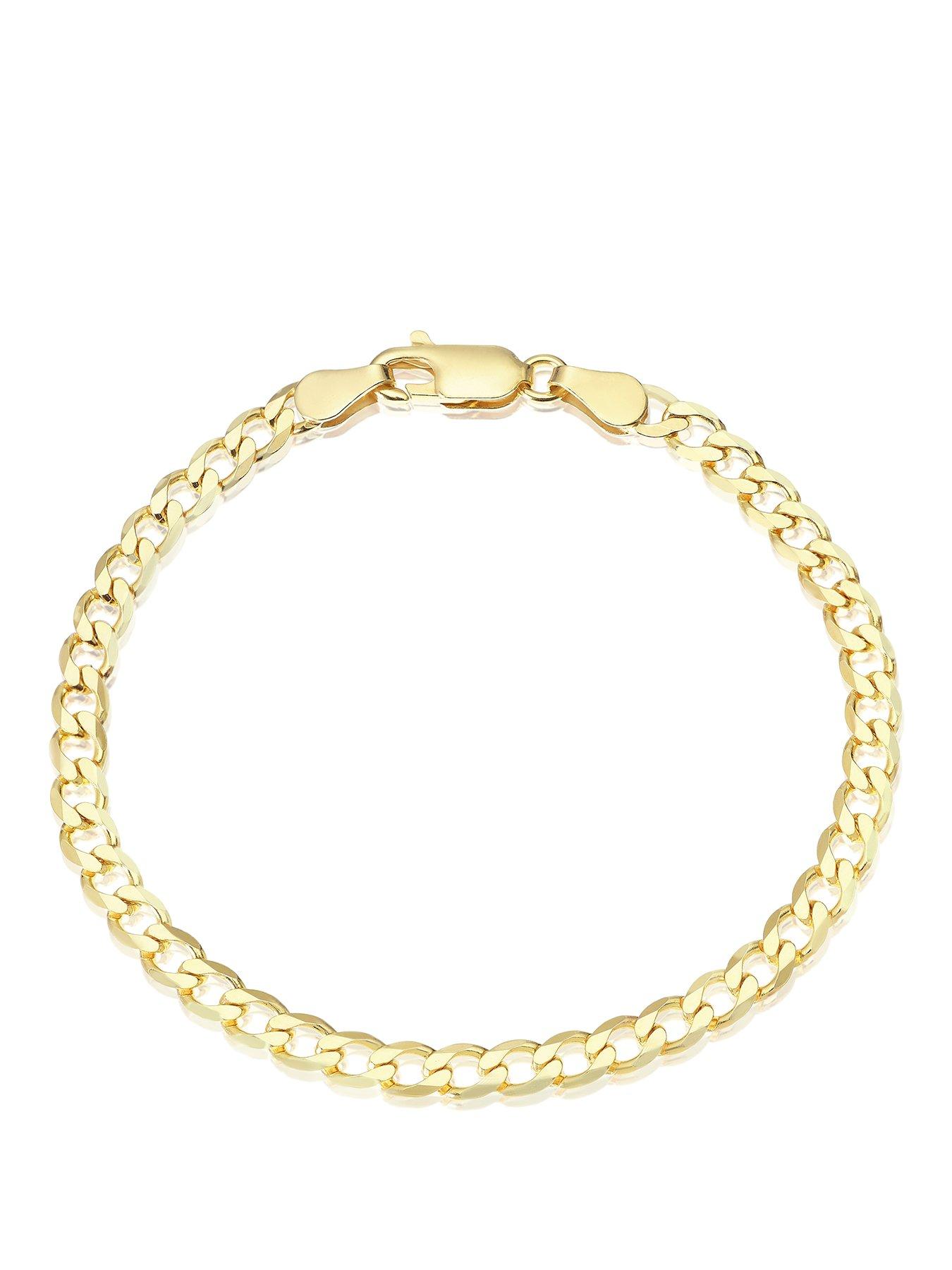 Image 1 of 3 of H. Samuel Mens Flat Curb Lobster Clasp 6.5 Inch Bracelet - Yellow Gold