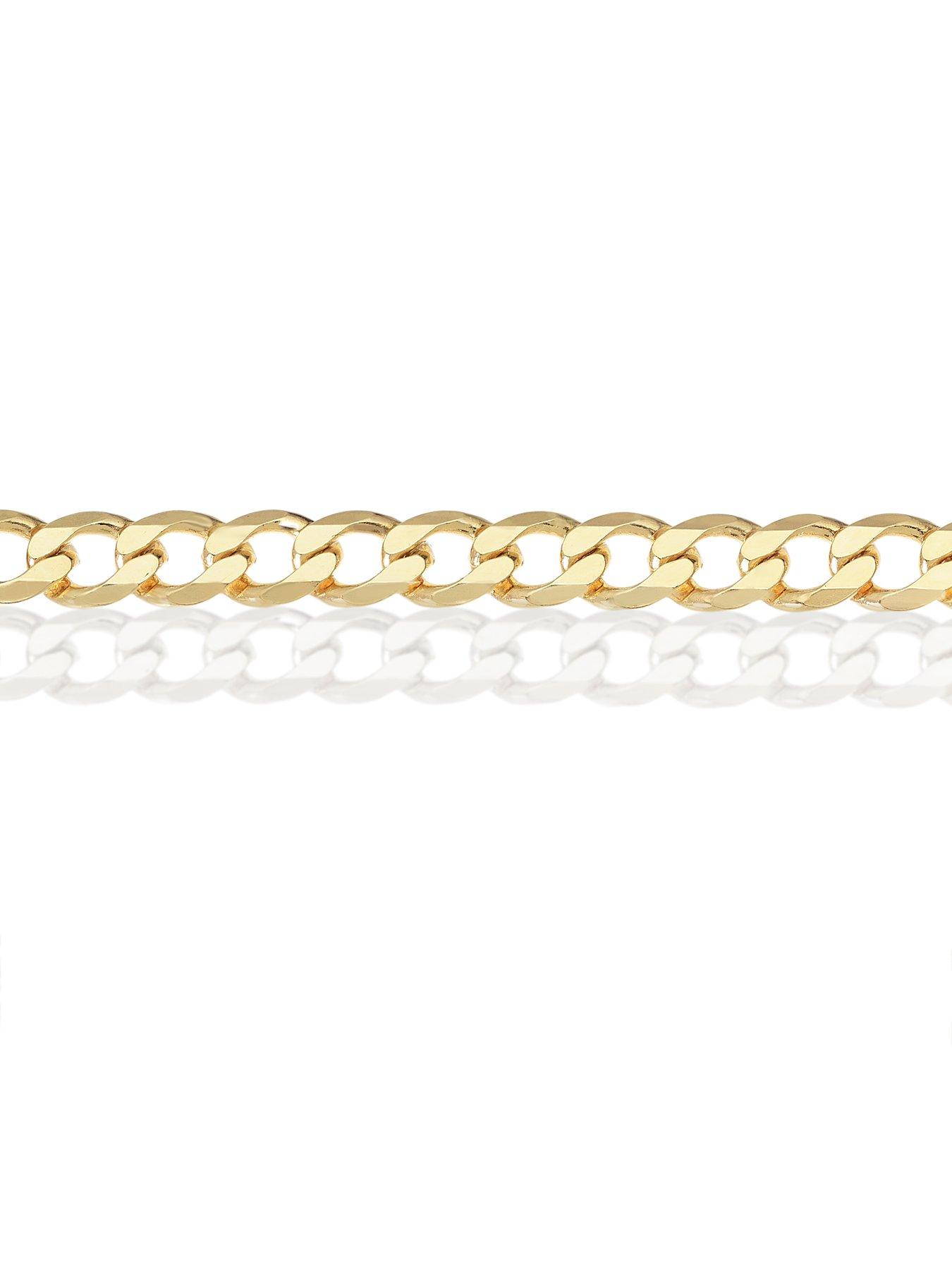 Image 2 of 3 of H. Samuel Mens Flat Curb Lobster Clasp 6.5 Inch Bracelet - Yellow Gold