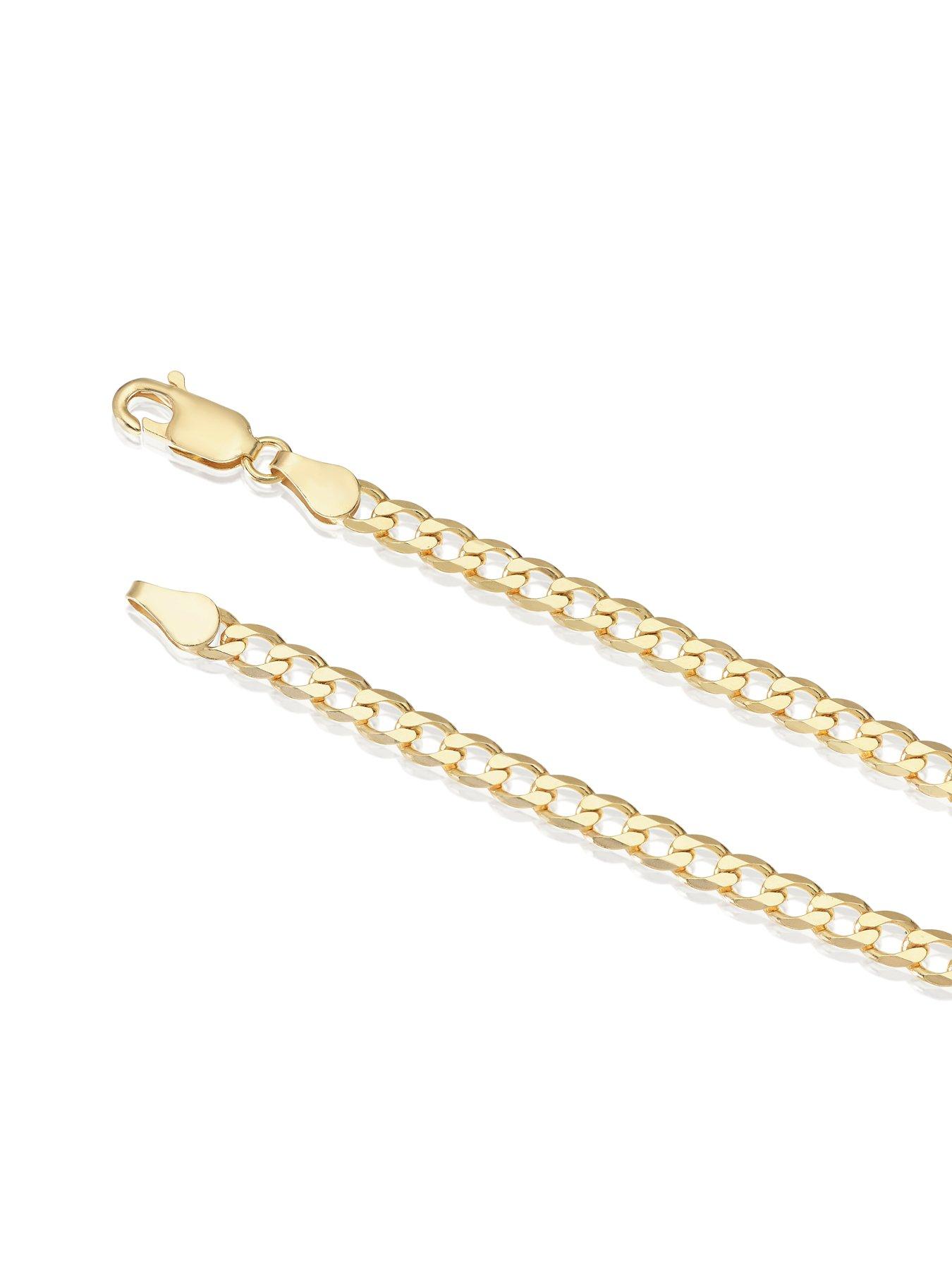 Image 3 of 3 of H. Samuel Mens Flat Curb Lobster Clasp 6.5 Inch Bracelet - Yellow Gold