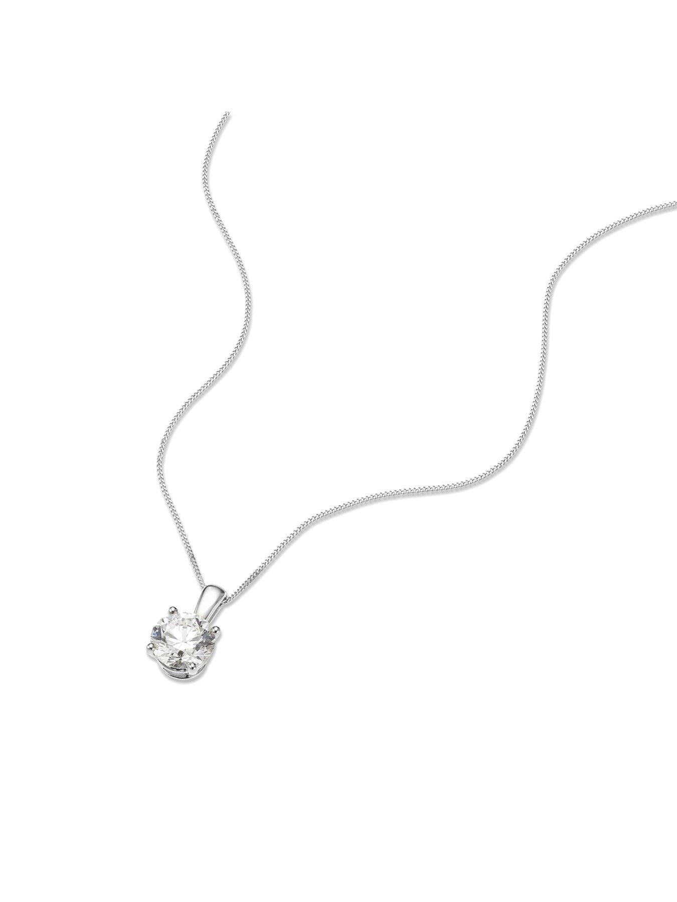 Image 2 of 3 of Harriet by Hsamuel 9ct White Gold 1ct Lab-Grown Diamond Solitaire Pendant Necklace