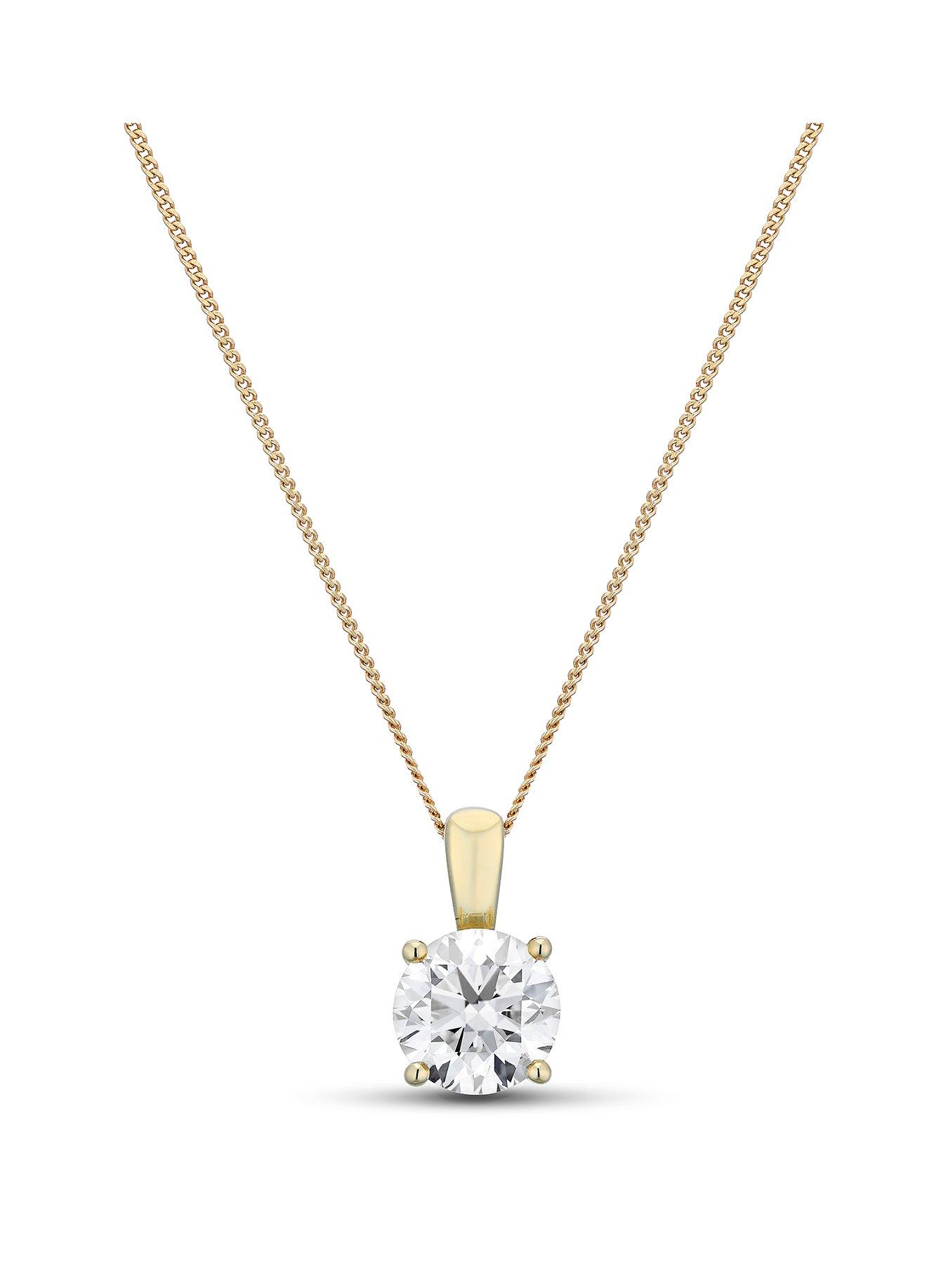 Image 1 of 3 of Harriet by HSamuel 9ct Yellow Gold 1ct Lab-Grown Diamond Solitaire Pendant Necklace