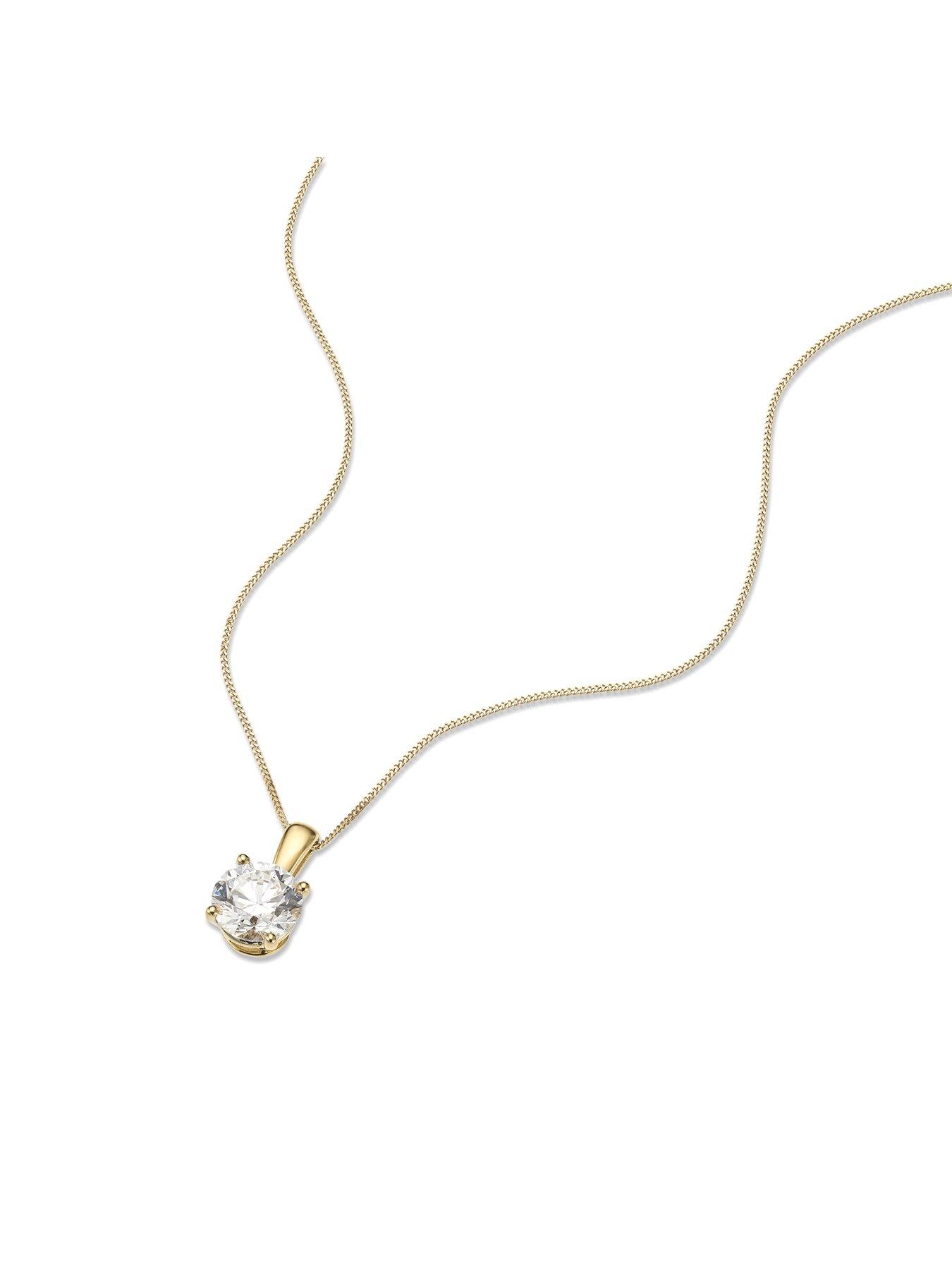 Image 2 of 3 of Harriet by HSamuel 9ct Yellow Gold 1ct Lab-Grown Diamond Solitaire Pendant Necklace