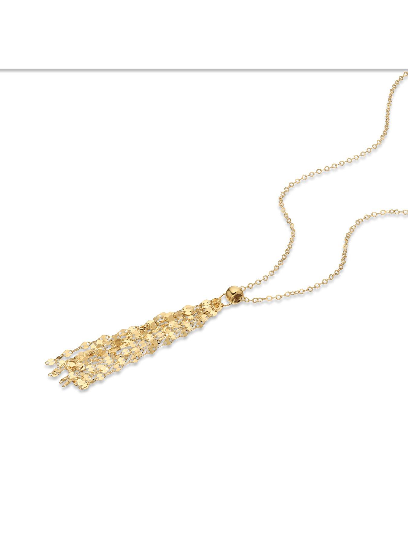 Image 2 of 3 of Ernest Jones Womens Tassel Strand Pendant Lobster Clasp Necklace - 9ct Yellow Gold