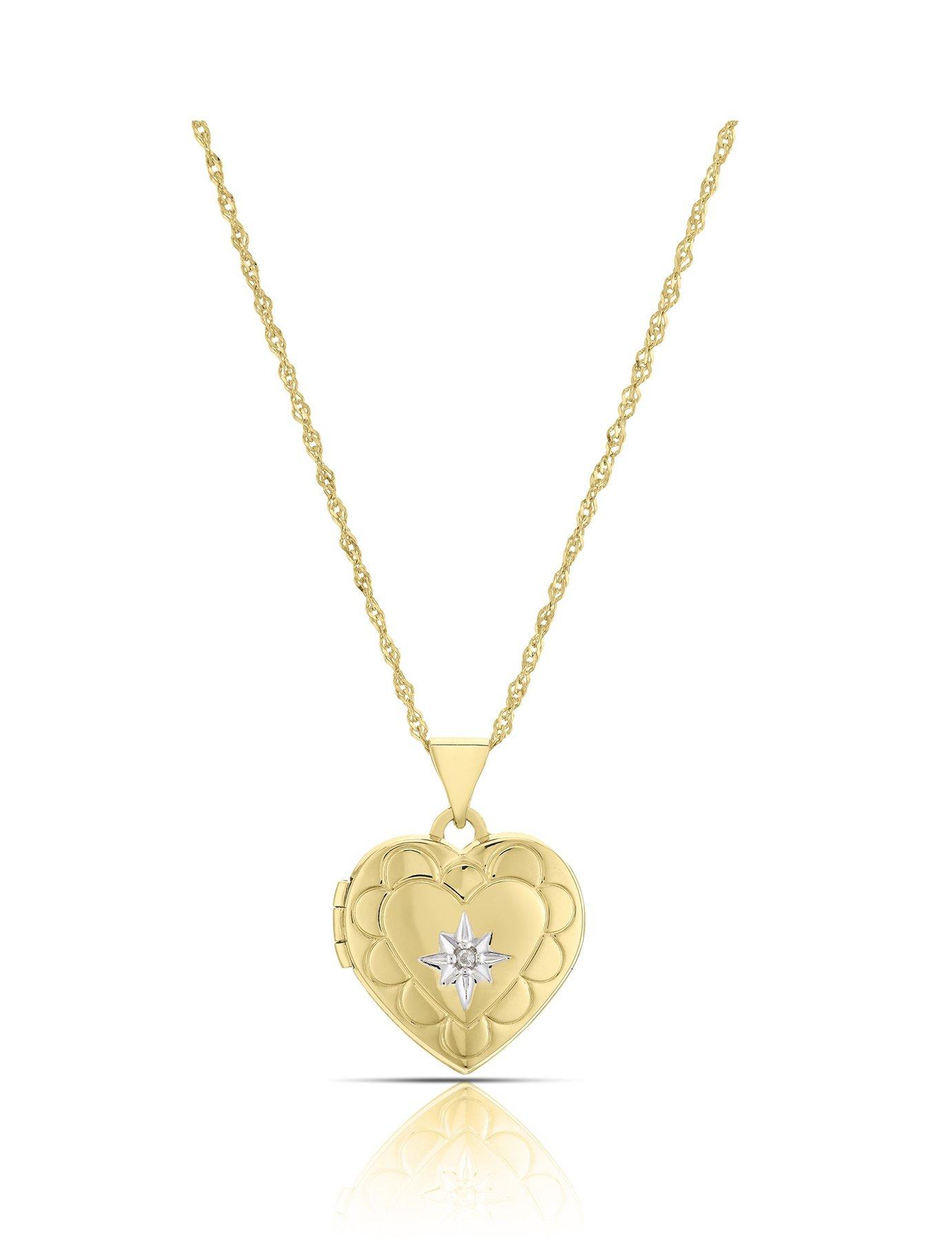 Image 1 of 3 of H. Samuel Womens Diamond Detail Heart Locket Necklace - One Colour