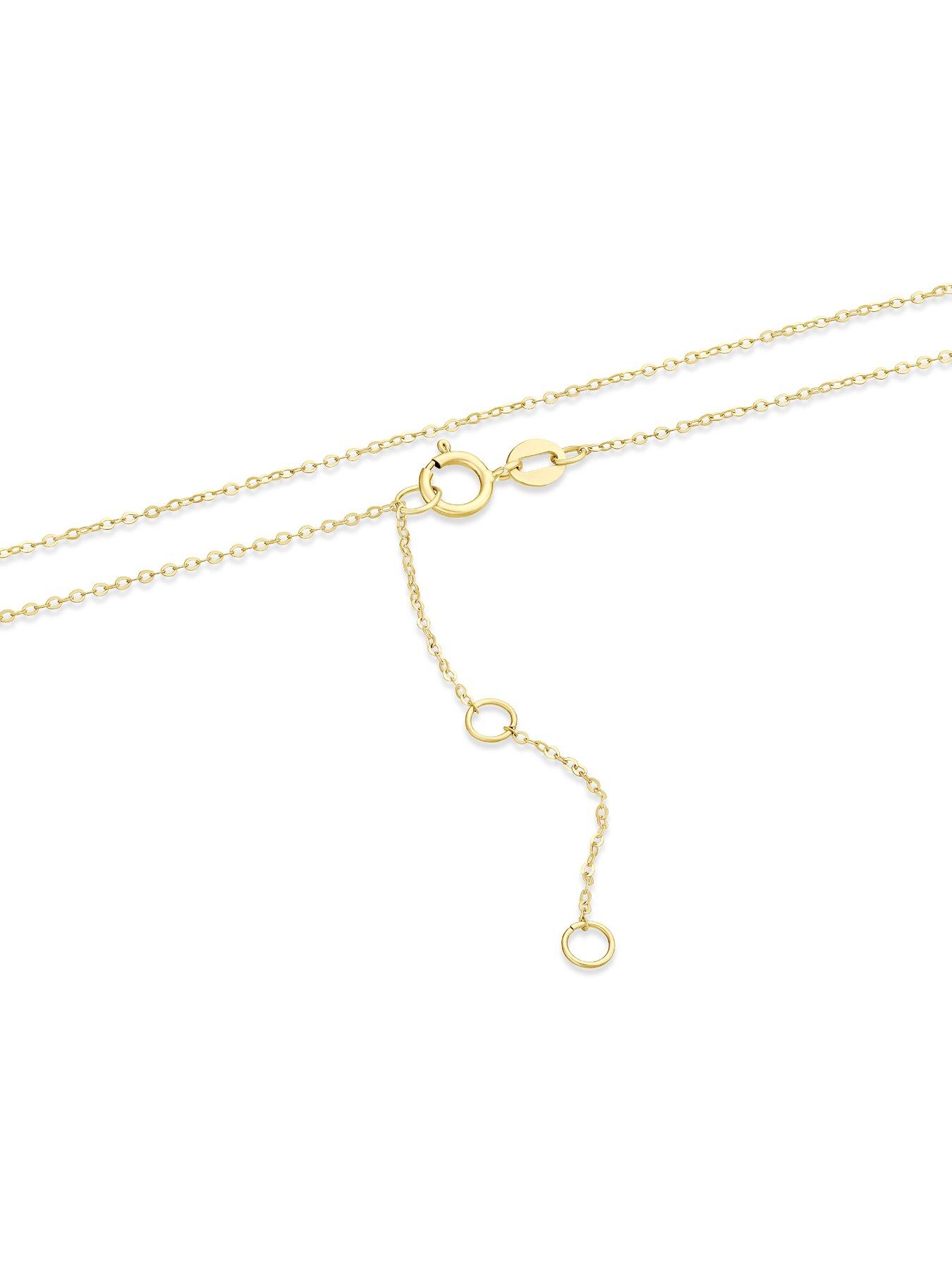 Image 3 of 3 of Ernest Jones Womens Polished Open Teardrop Pendant Necklace - Gold