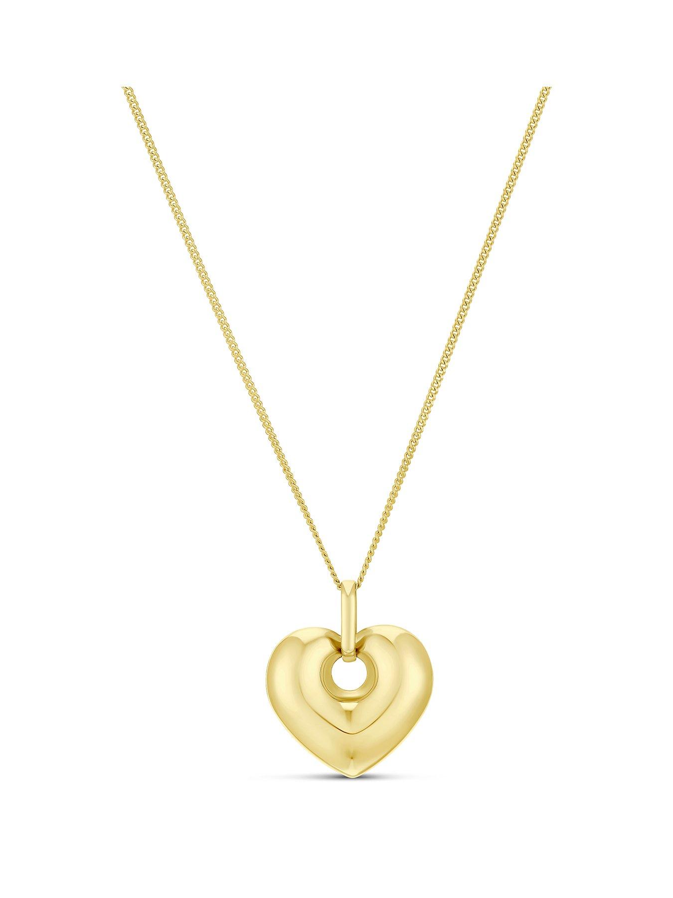 Image 1 of 3 of H. Samuel 9ct Yellow Gold Puff Heart Pendant