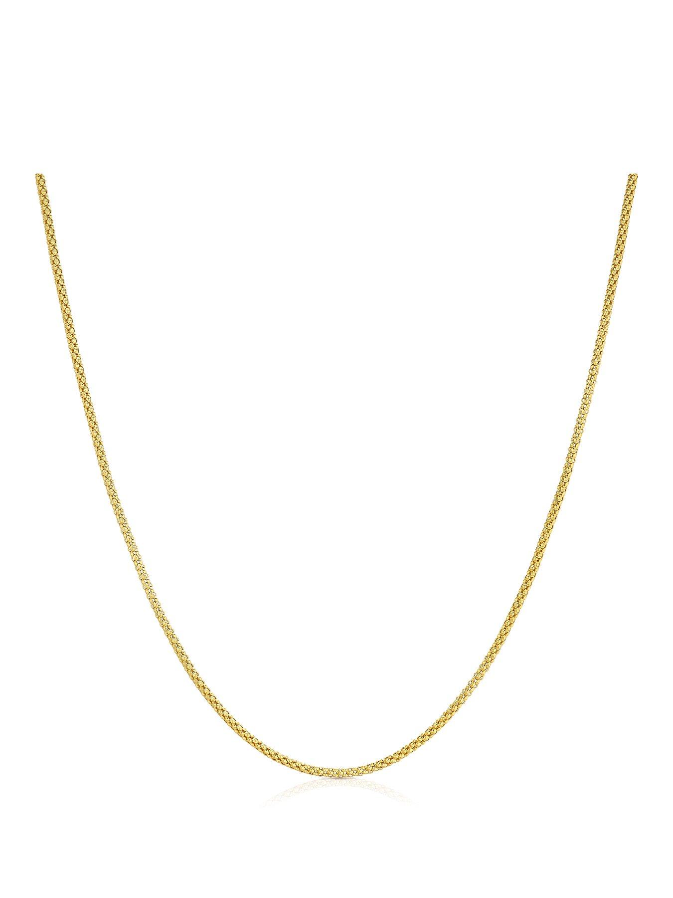 Image 1 of 3 of H. Samuel Silver Gold Plated Popcorn Chain Necklace 18"