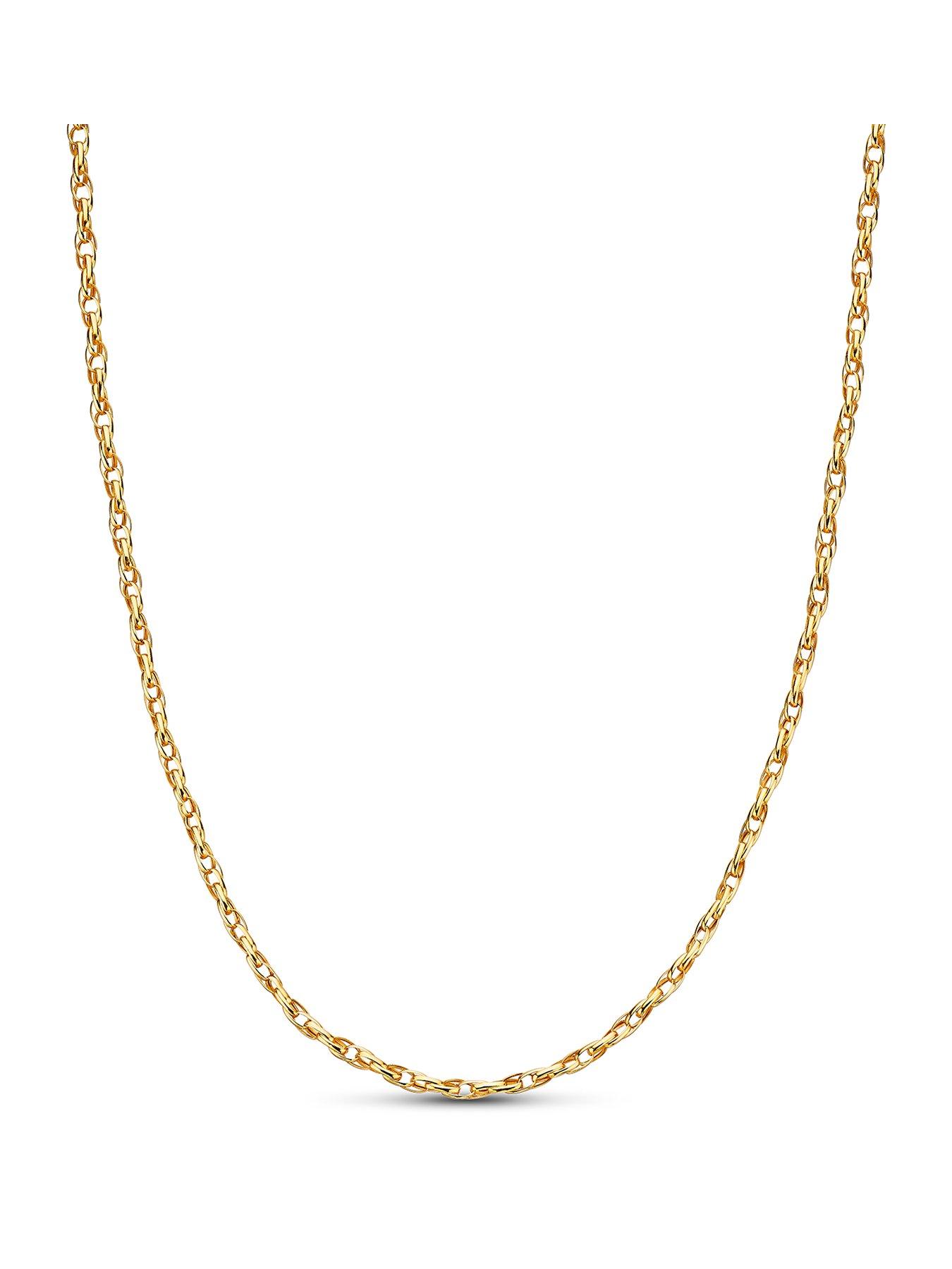 Image 1 of 3 of H. Samuel Womens 9ct Yellow Gold Hollow Double Oval Belcher Chain 18"Necklace - Yellow Gold