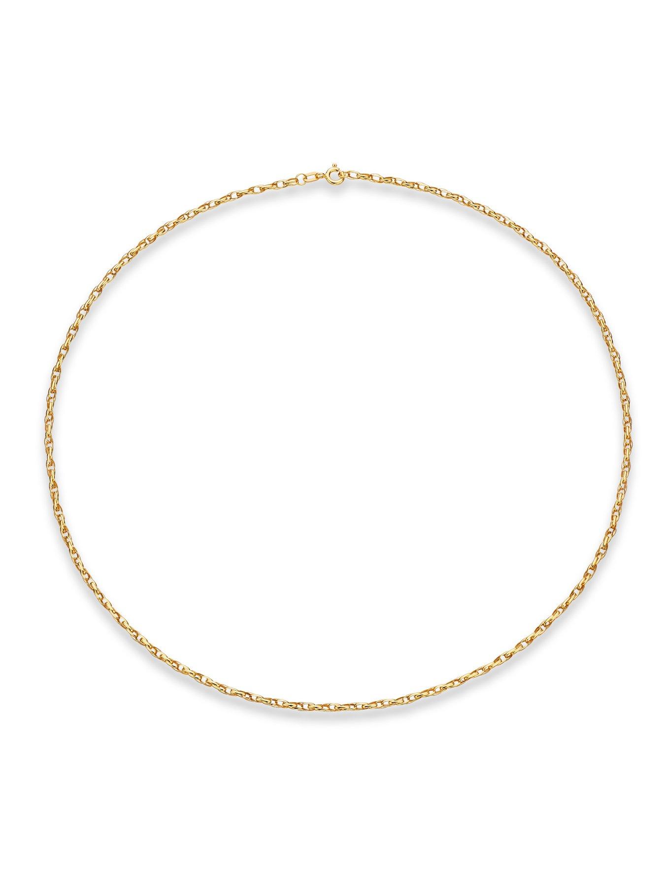 Image 2 of 3 of H. Samuel Womens 9ct Yellow Gold Hollow Double Oval Belcher Chain 18"Necklace - Yellow Gold