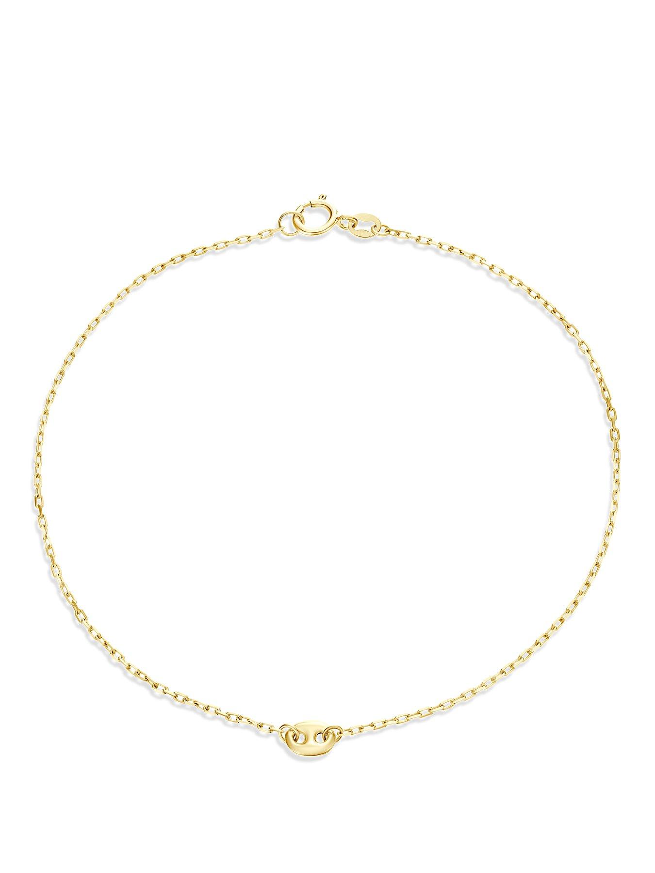 Image 1 of 3 of H. Samuel Womens Oval Motif Polished 9ct Yellow Gold Bracelet - Gold