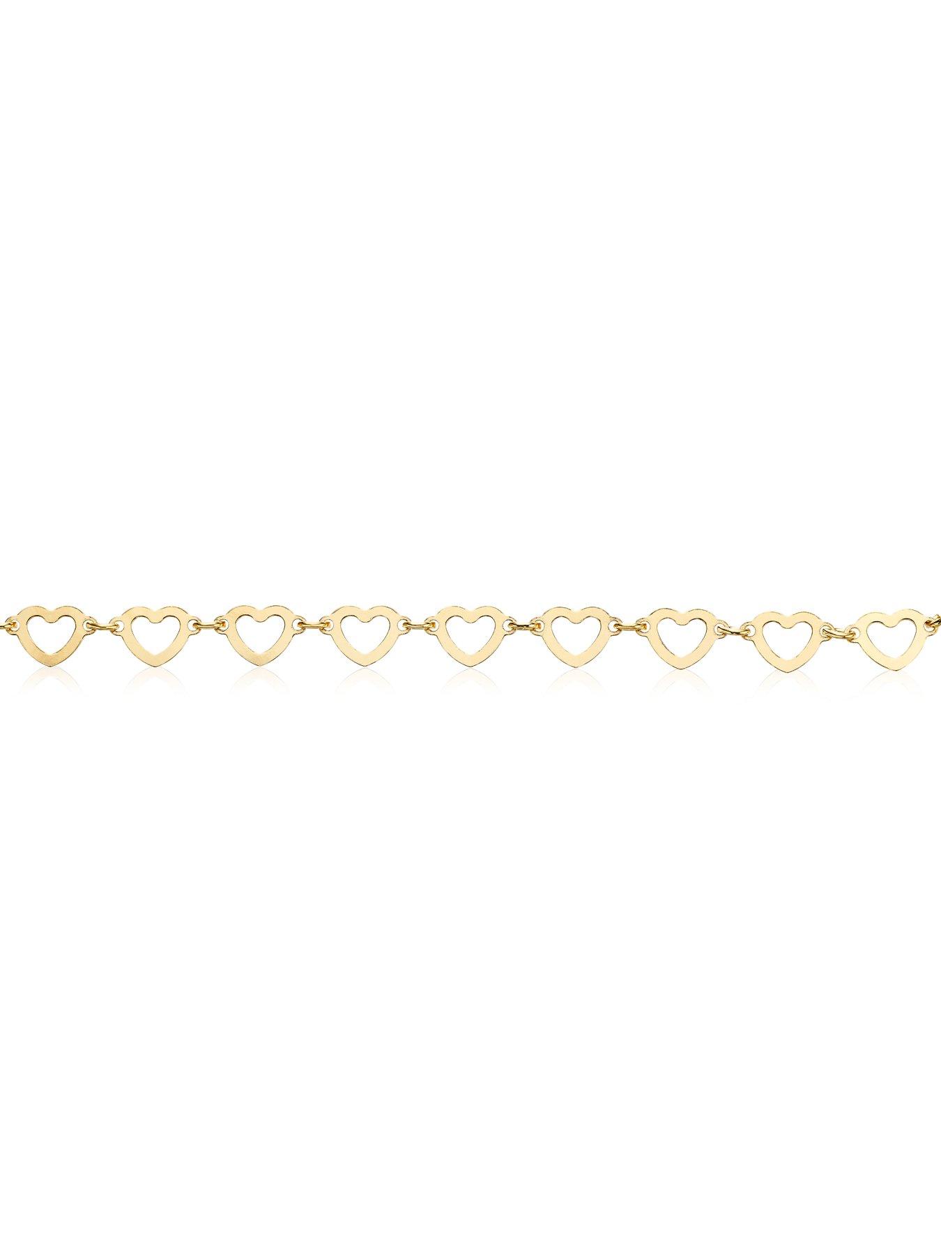 Image 2 of 3 of H. Samuel Sterling Silver Gold Plated Heart Link Bracelet 7"