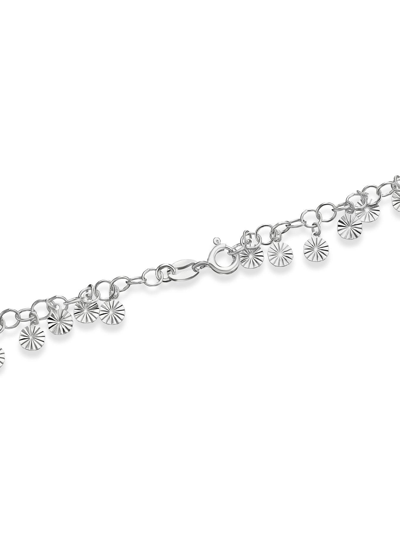 Image 3 of 3 of Ernest Jones Sterling Silver 7.5" Diamond Cut Disc Bracelet