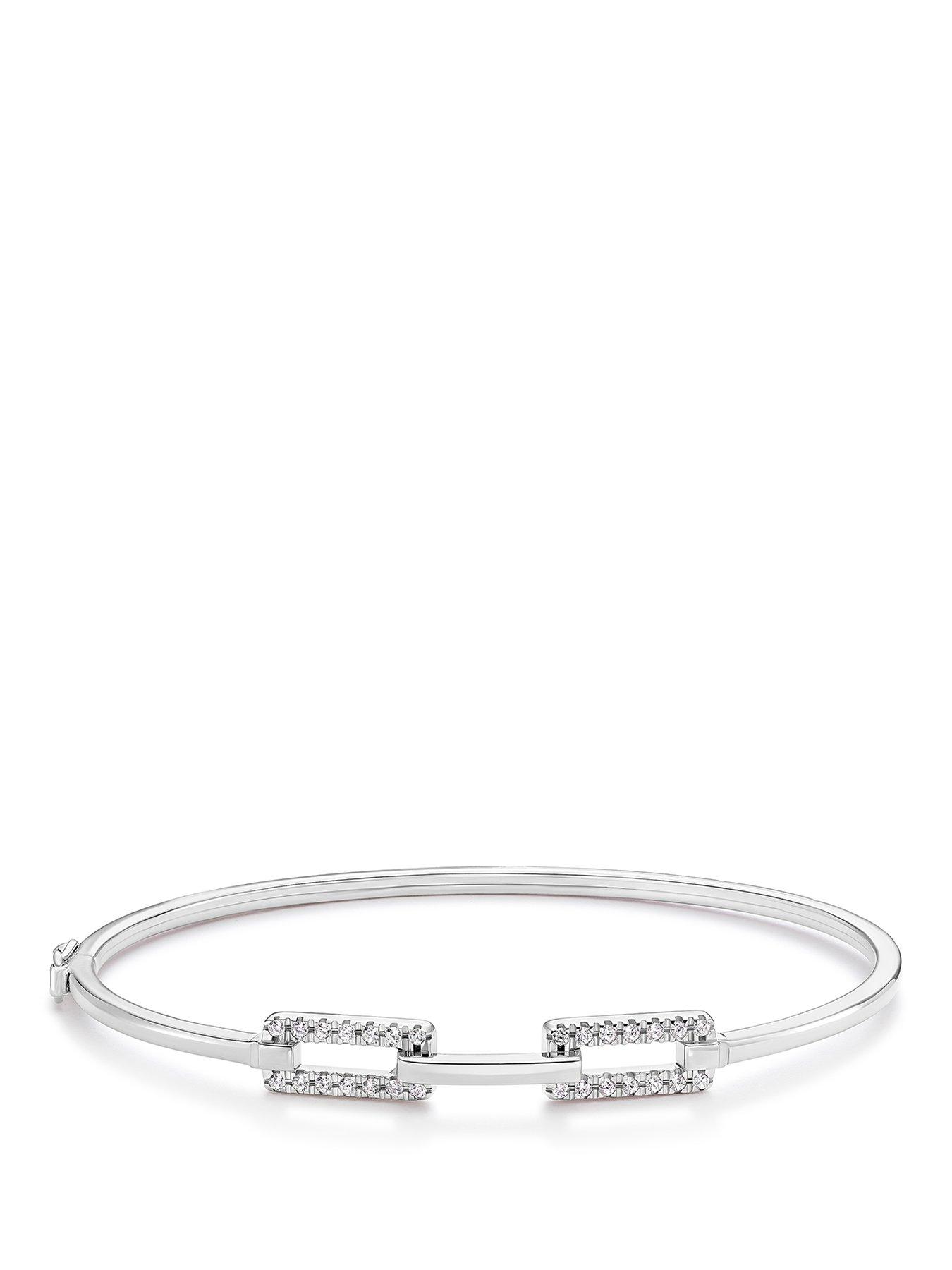 Image 1 of 3 of H. Samuel Sterling Silver Cubic Zirconia Links Bangle