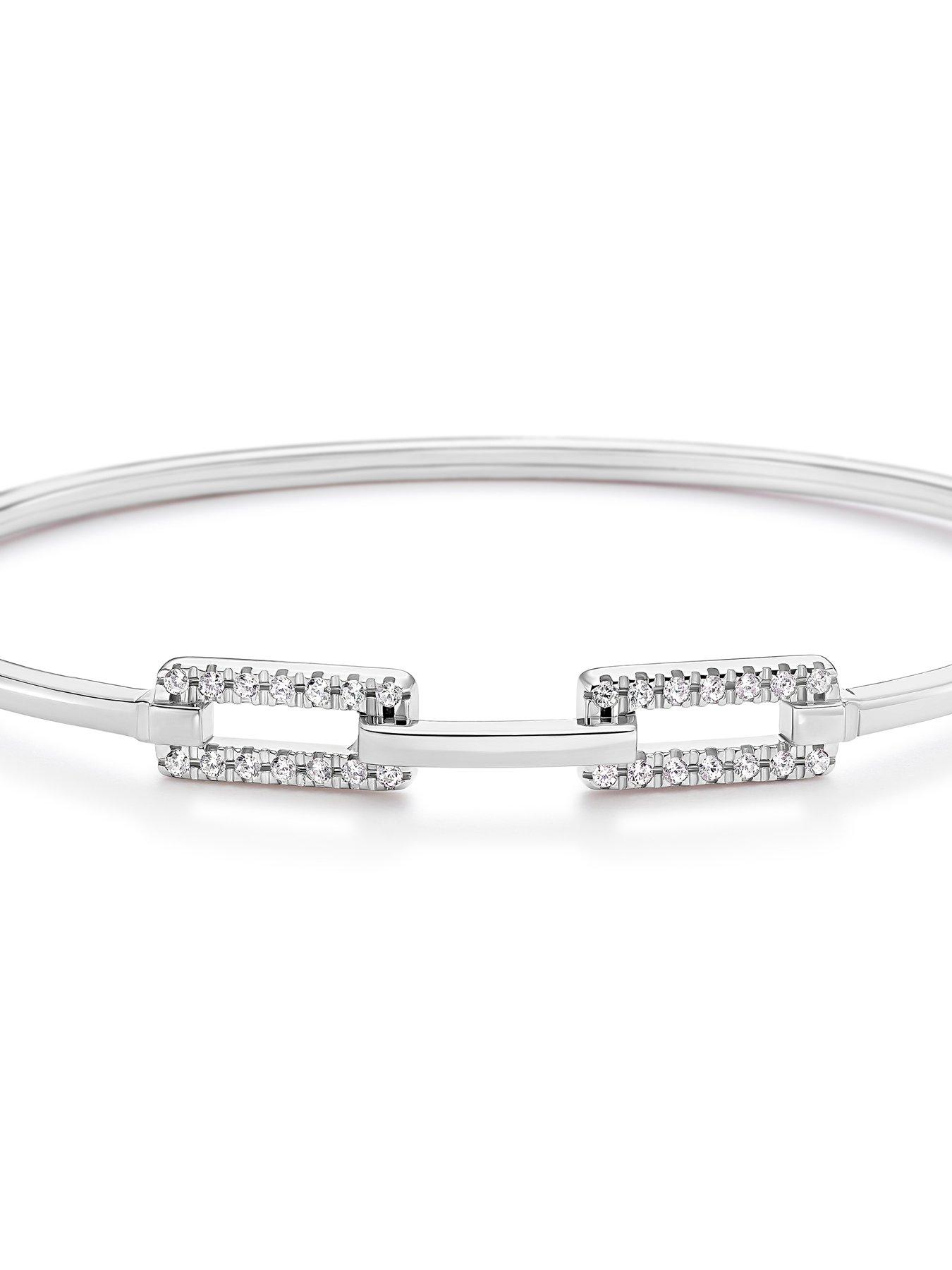 Image 2 of 3 of H. Samuel Sterling Silver Cubic Zirconia Links Bangle
