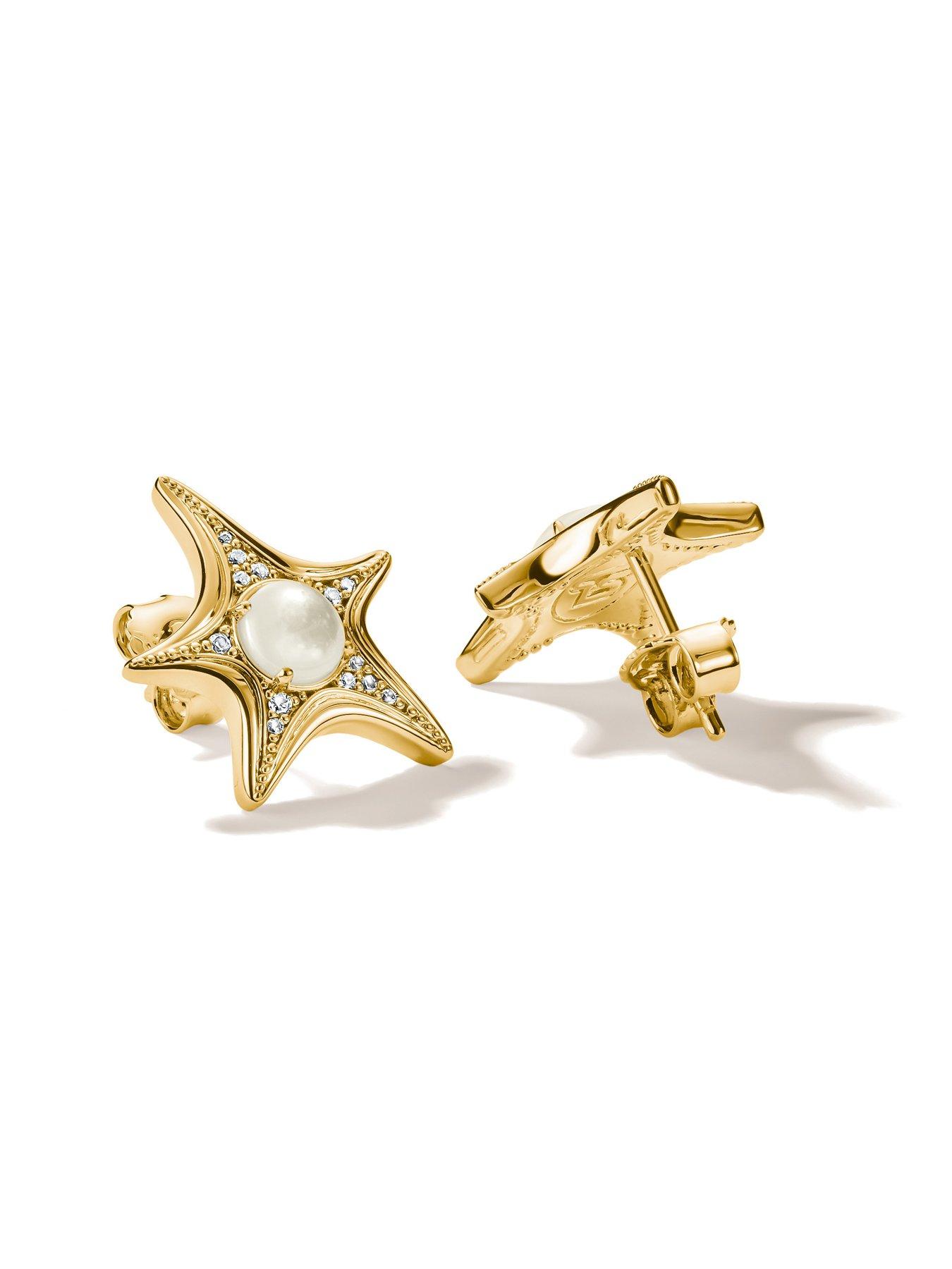 Image 2 of 4 of Thomas Sabo Starfish and Mother-of-Pearl Ear Studs