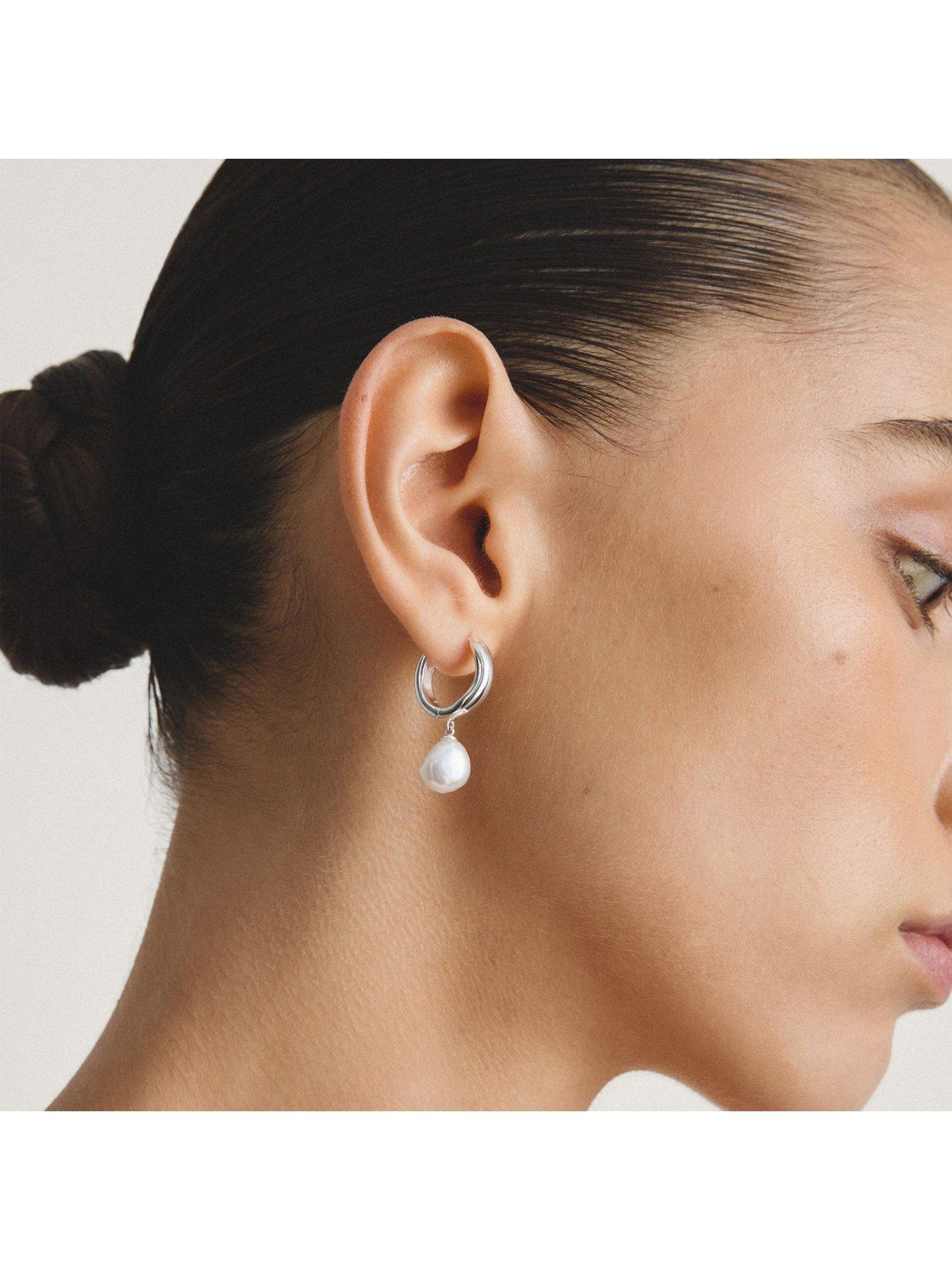 Image 3 of 4 of Thomas Sabo Pearl Hoop Earrings