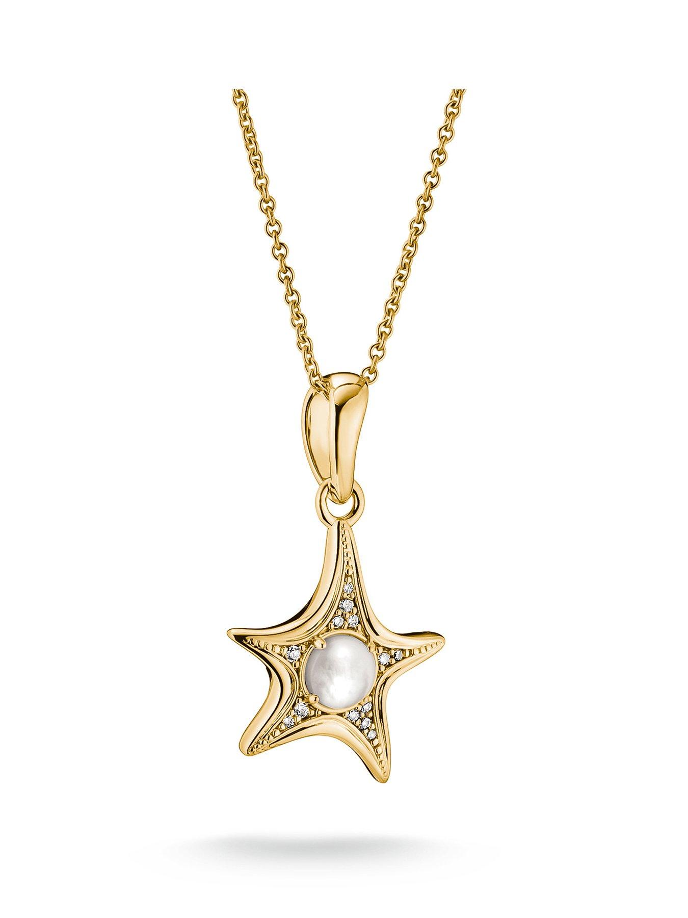 Image 1 of 4 of Thomas Sabo Starfish and Mother-of-Pearl Chain