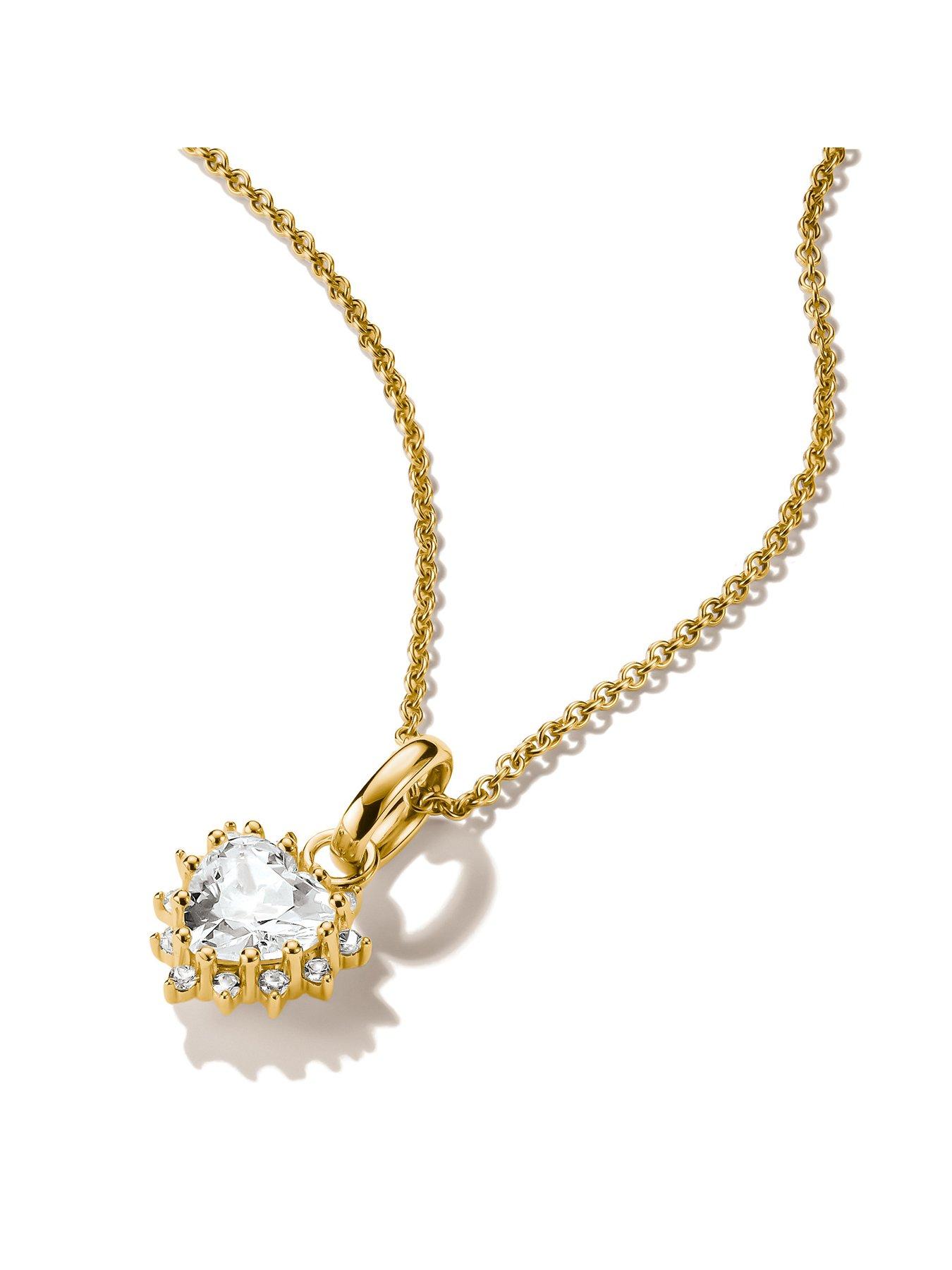 Image 1 of 3 of Thomas Sabo White Heart-Cut Zirconia Chain
