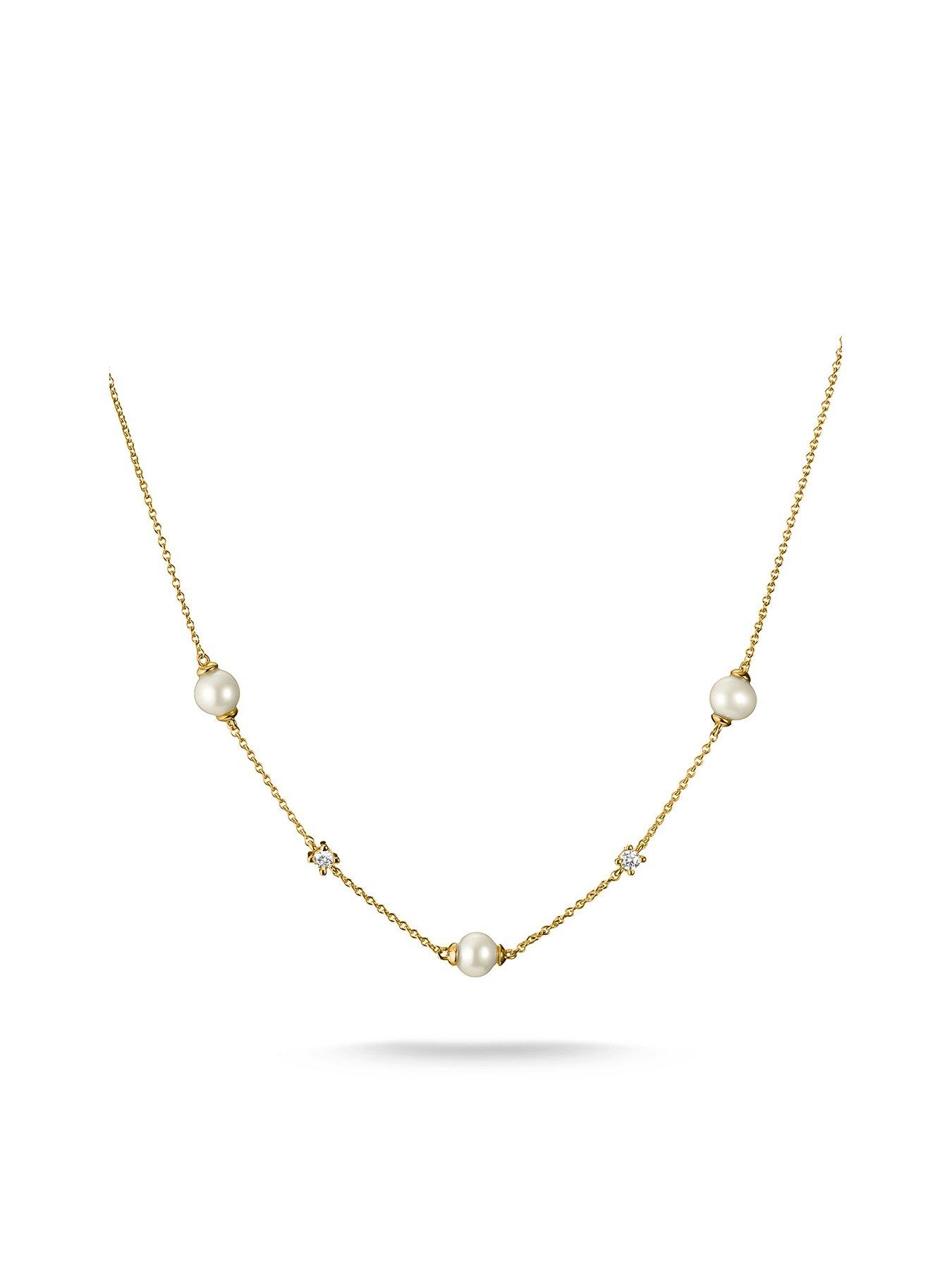 Image 1 of 4 of Thomas Sabo Pearl and White Zirconia Chain