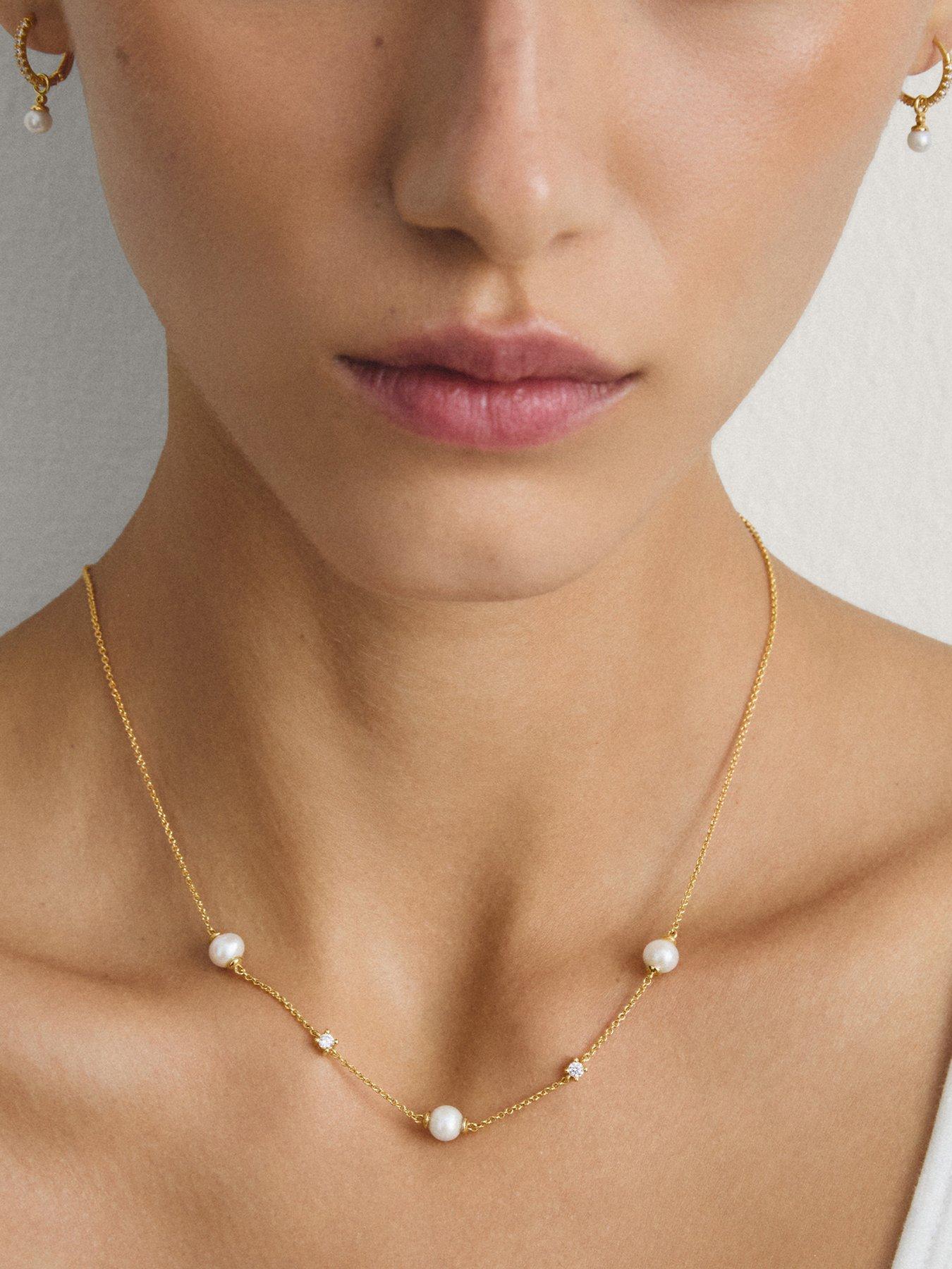Image 3 of 4 of Thomas Sabo Pearl and White Zirconia Chain