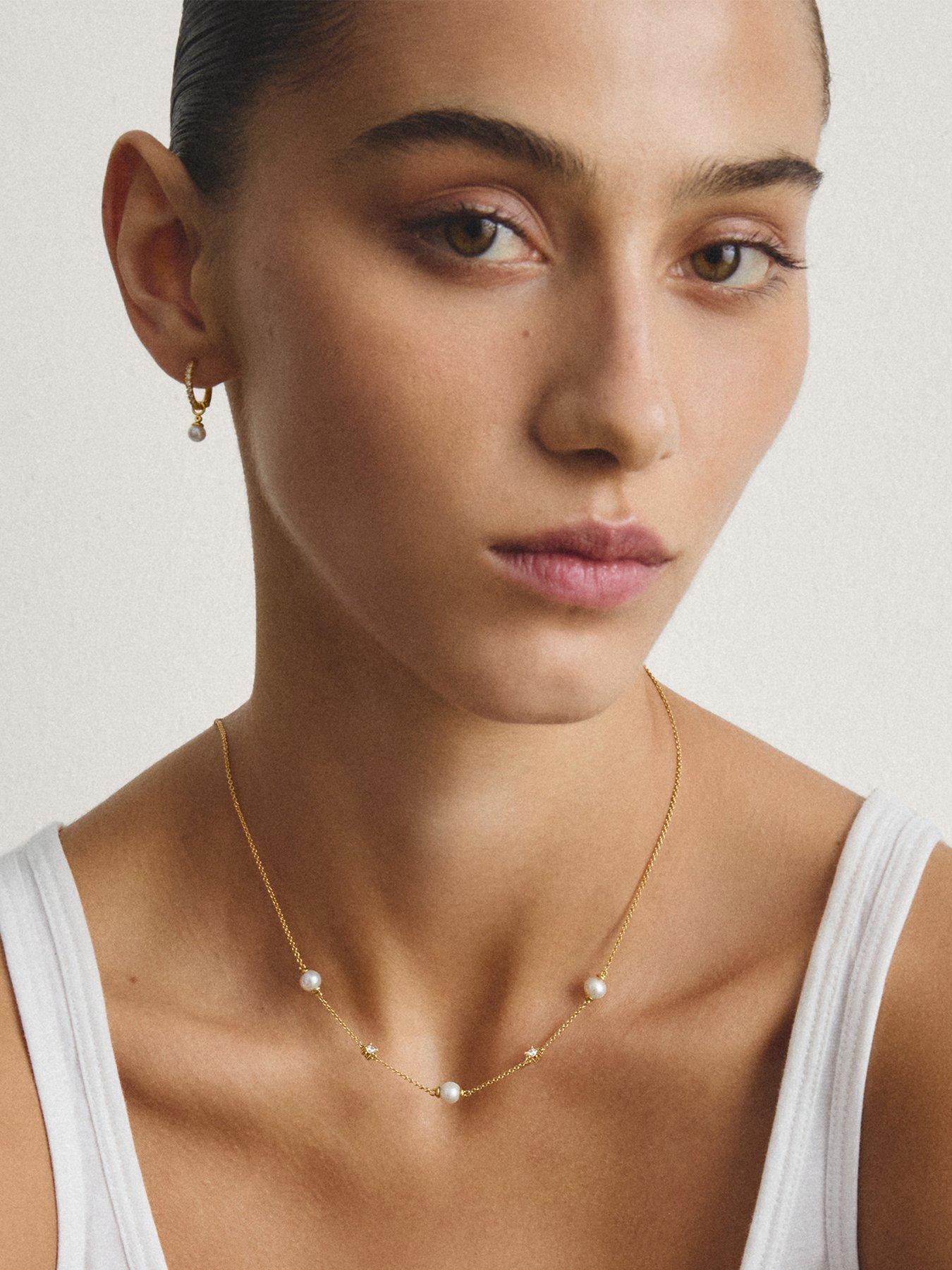 Image 4 of 4 of Thomas Sabo Pearl and White Zirconia Chain