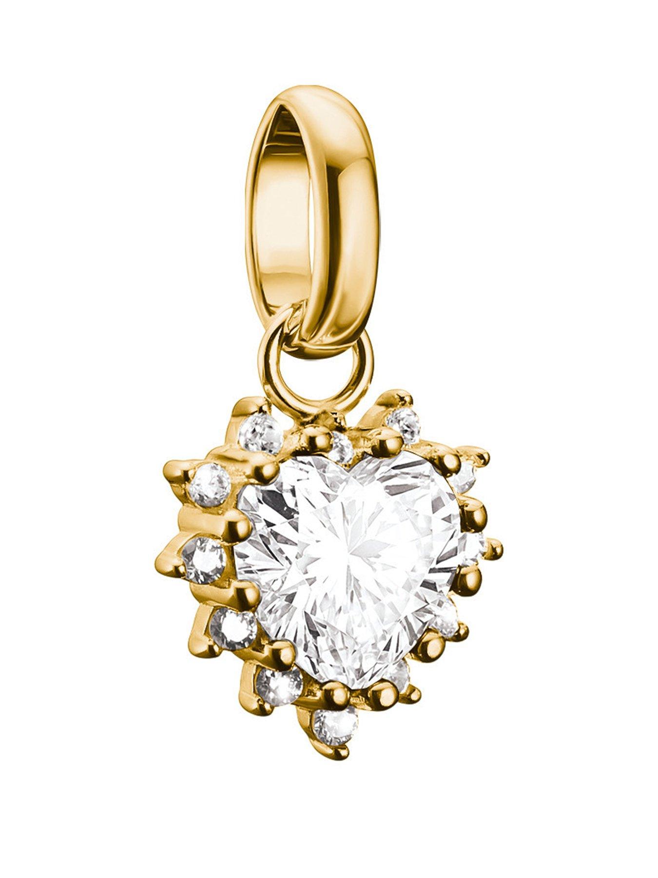 Image 1 of 2 of Thomas Sabo True Romance Red Heart Gold Charm Connect Pendant