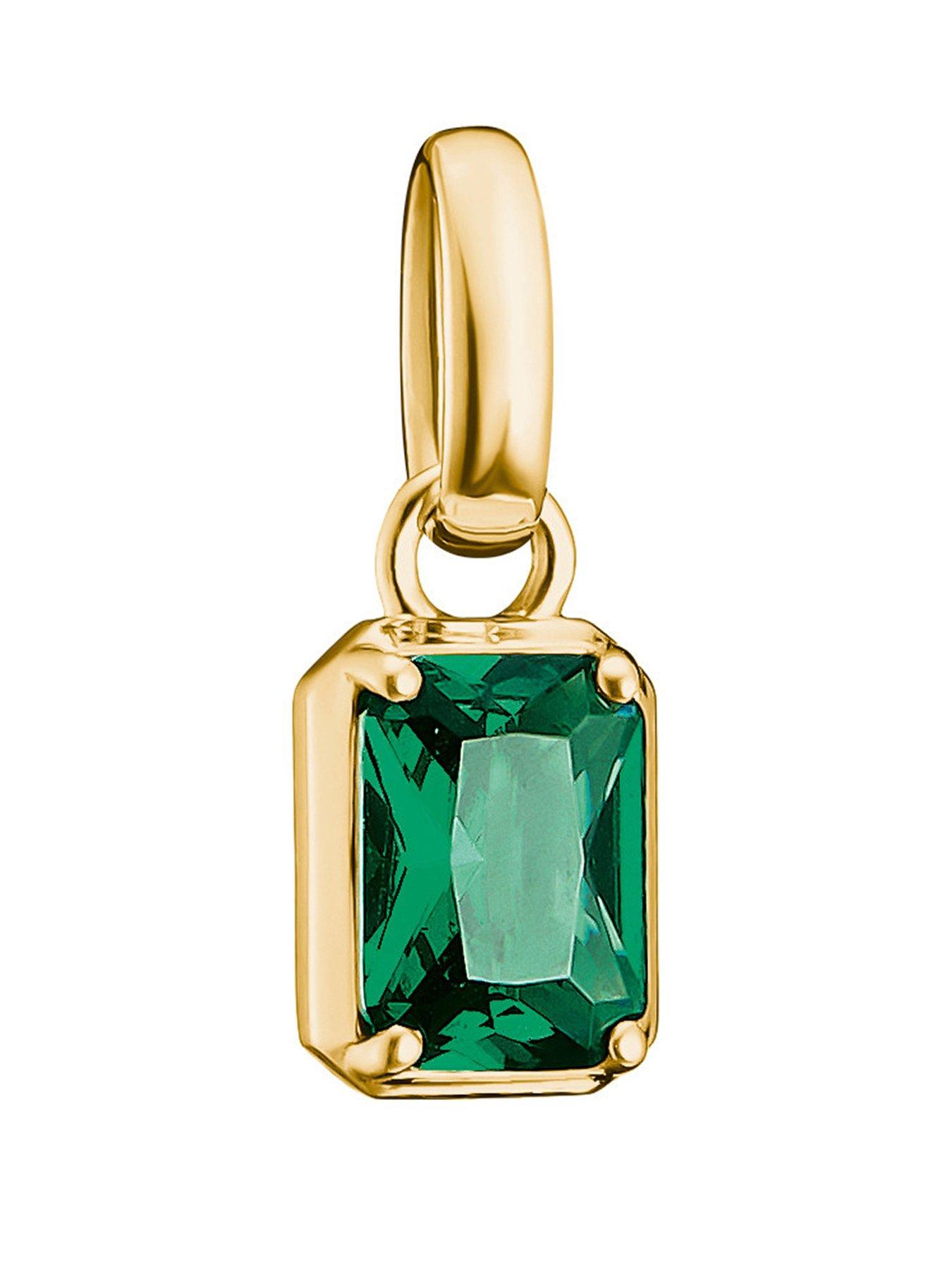 Image 1 of 2 of Thomas Sabo May Birth Green Stone Gold Charm Connect Pendant