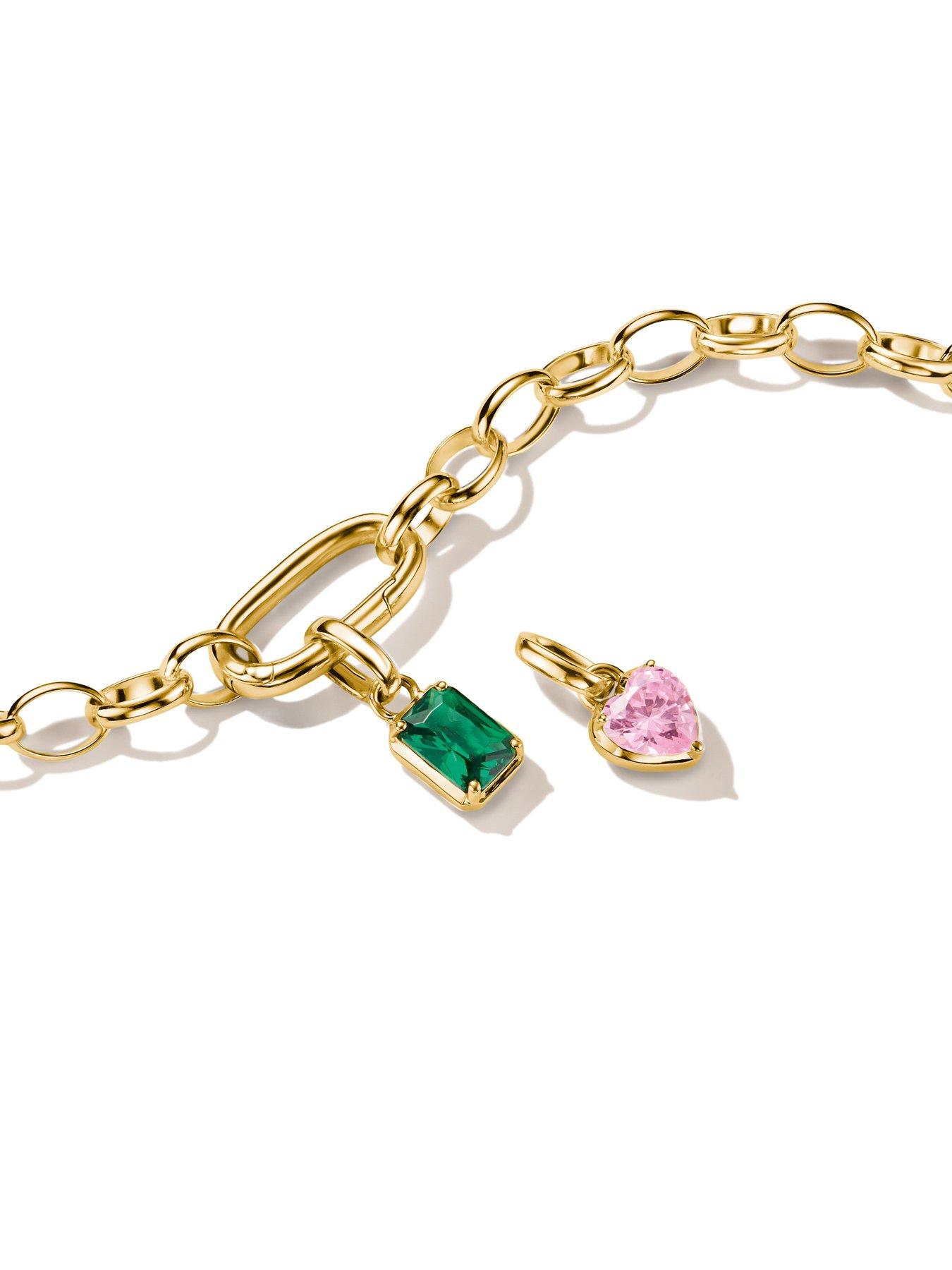 Image 2 of 2 of Thomas Sabo May Birth Green Stone Gold Charm Connect Pendant