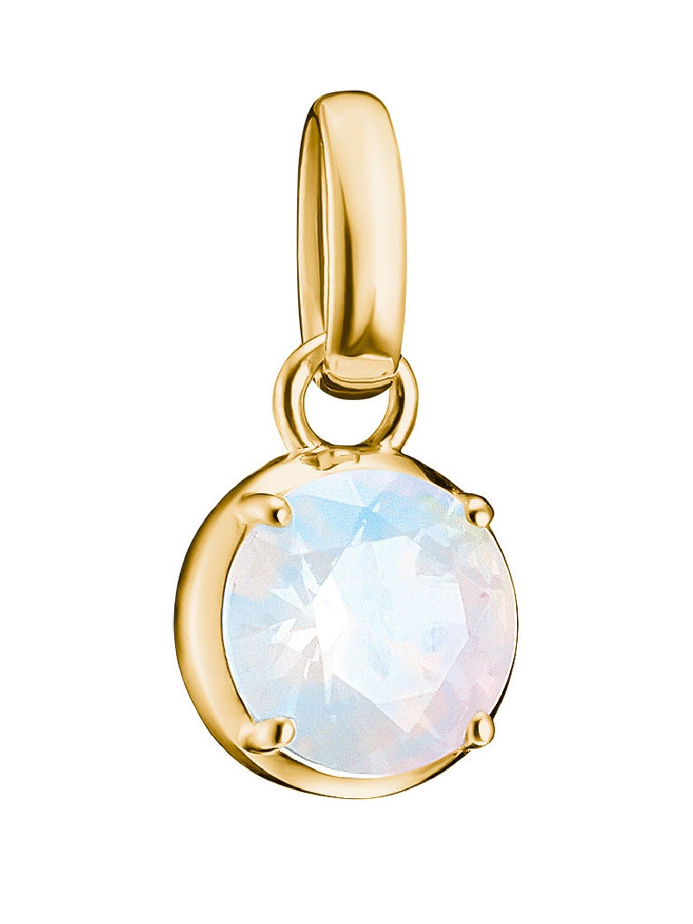 Image 1 of 2 of Thomas Sabo June Birth Charm w/white stone Gold Charm Connect Pendant