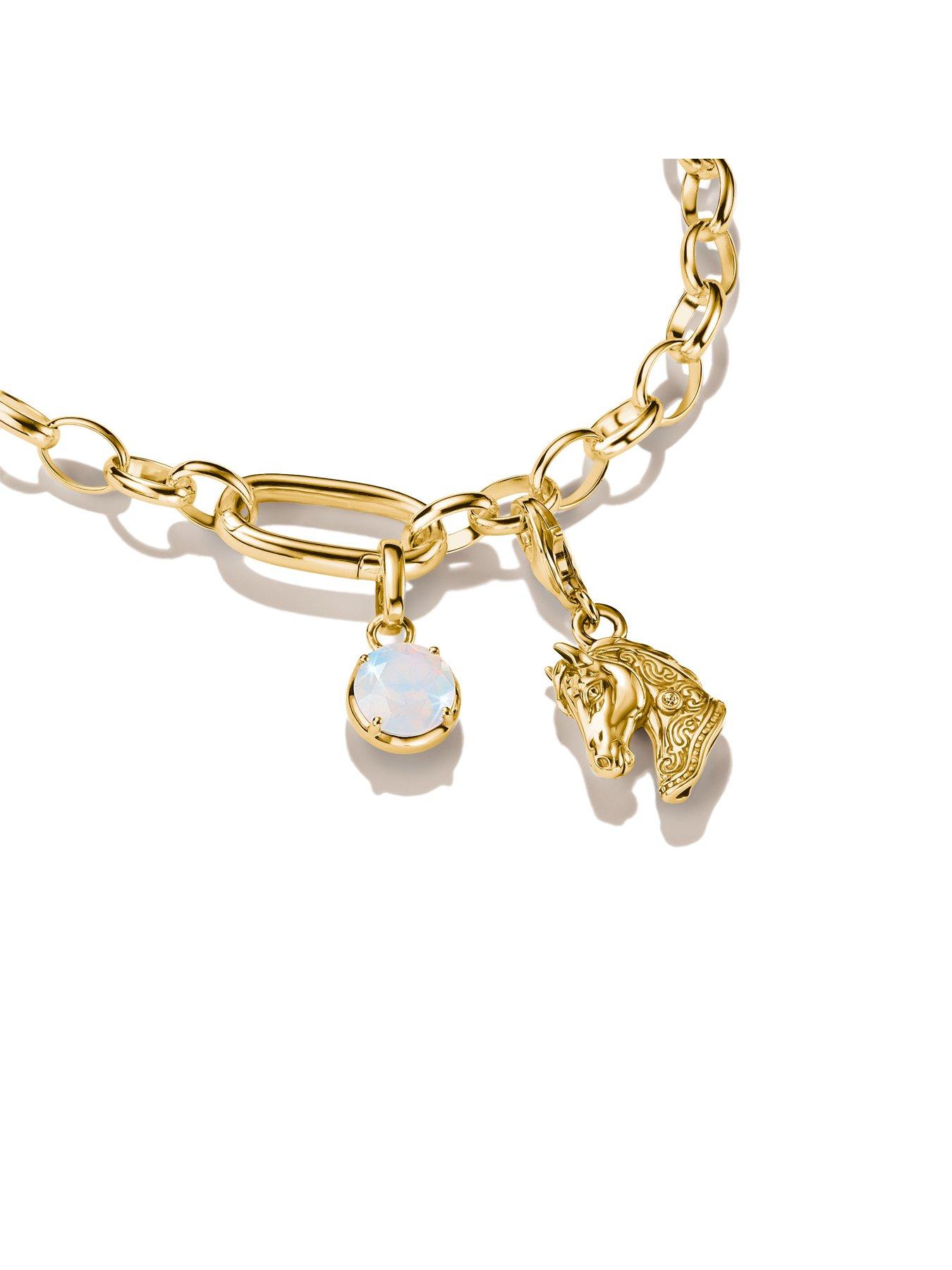 Image 2 of 2 of Thomas Sabo June Birth Charm w/white stone Gold Charm Connect Pendant