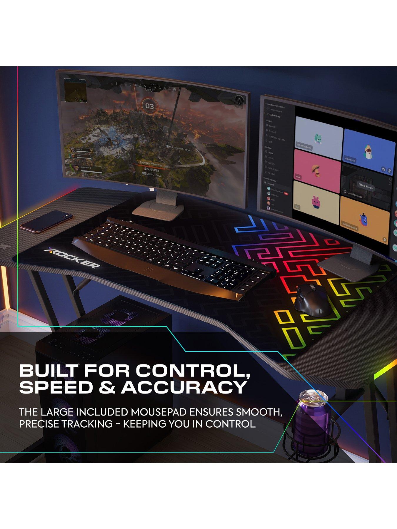 Image 4 of 6 of X Rocker X Rocker Panther Evo RGB 120cm Gaming Desk with Mousepad - Black Exclusive to Very