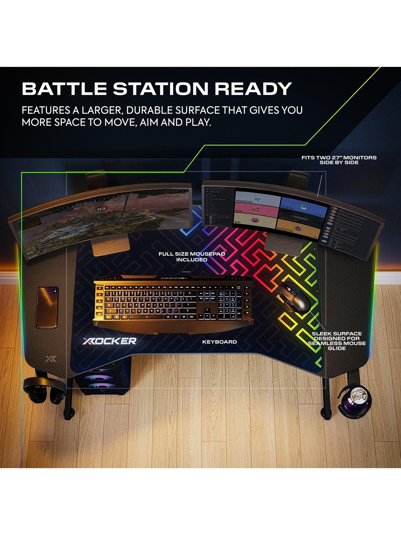 Image 5 of 7 of X Rocker Gaming Bundle - Panther Evo RGB 120cm Gaming Desk + Agility Junior RGB PC Office Gaming Chair Black