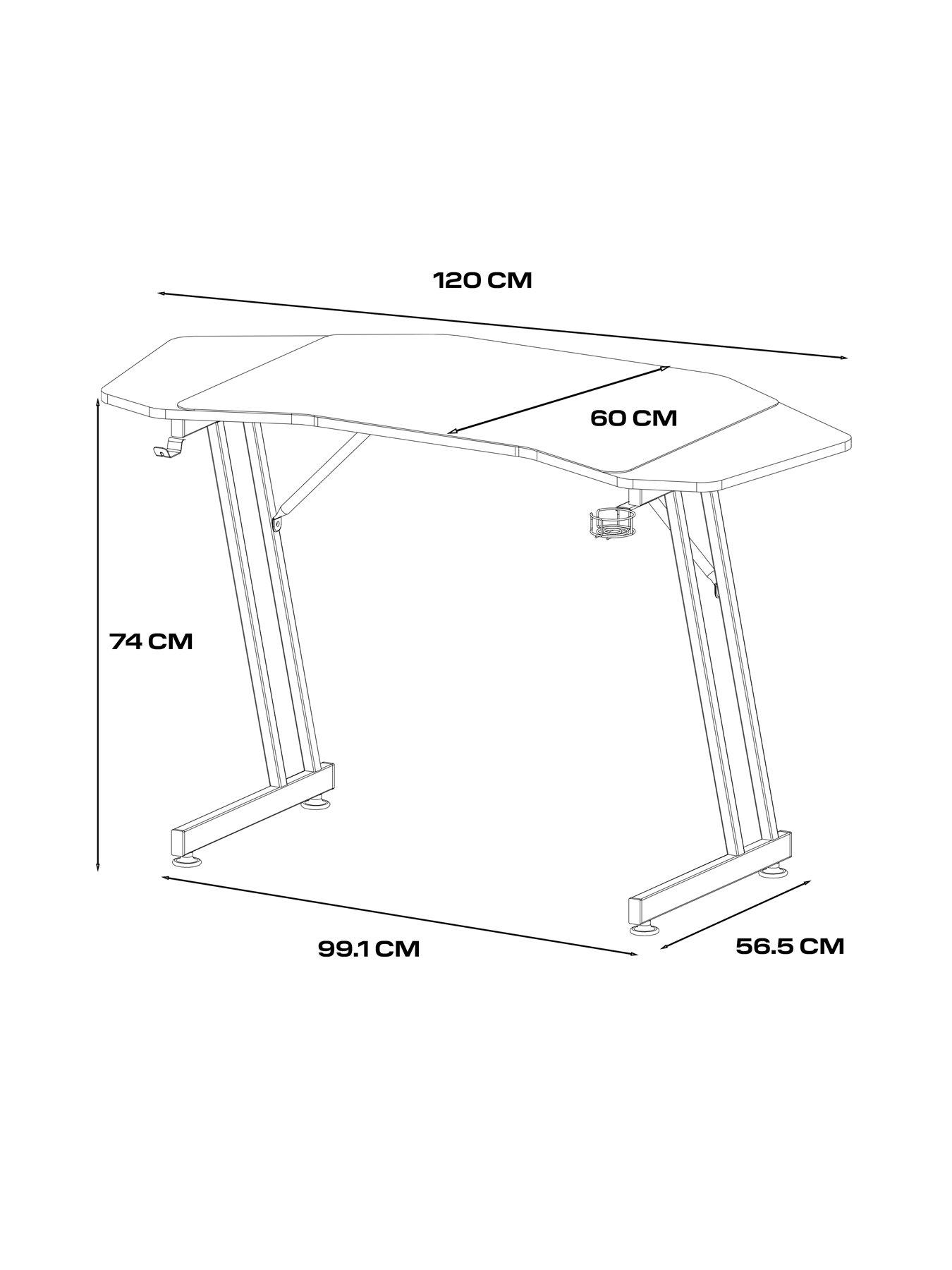 Image 6 of 7 of X Rocker Gaming Bundle - Panther Evo RGB 120cm Gaming Desk + Agility Junior RGB PC Office Gaming Chair Black