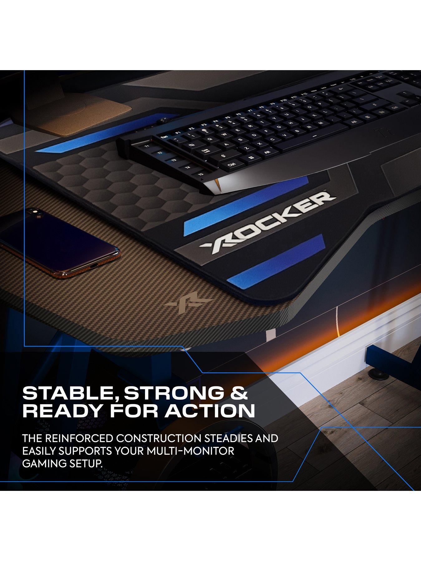 Image 4 of 7 of X Rocker Panther Evo 120cm Gaming Desk with Mousepad - Black / Blue