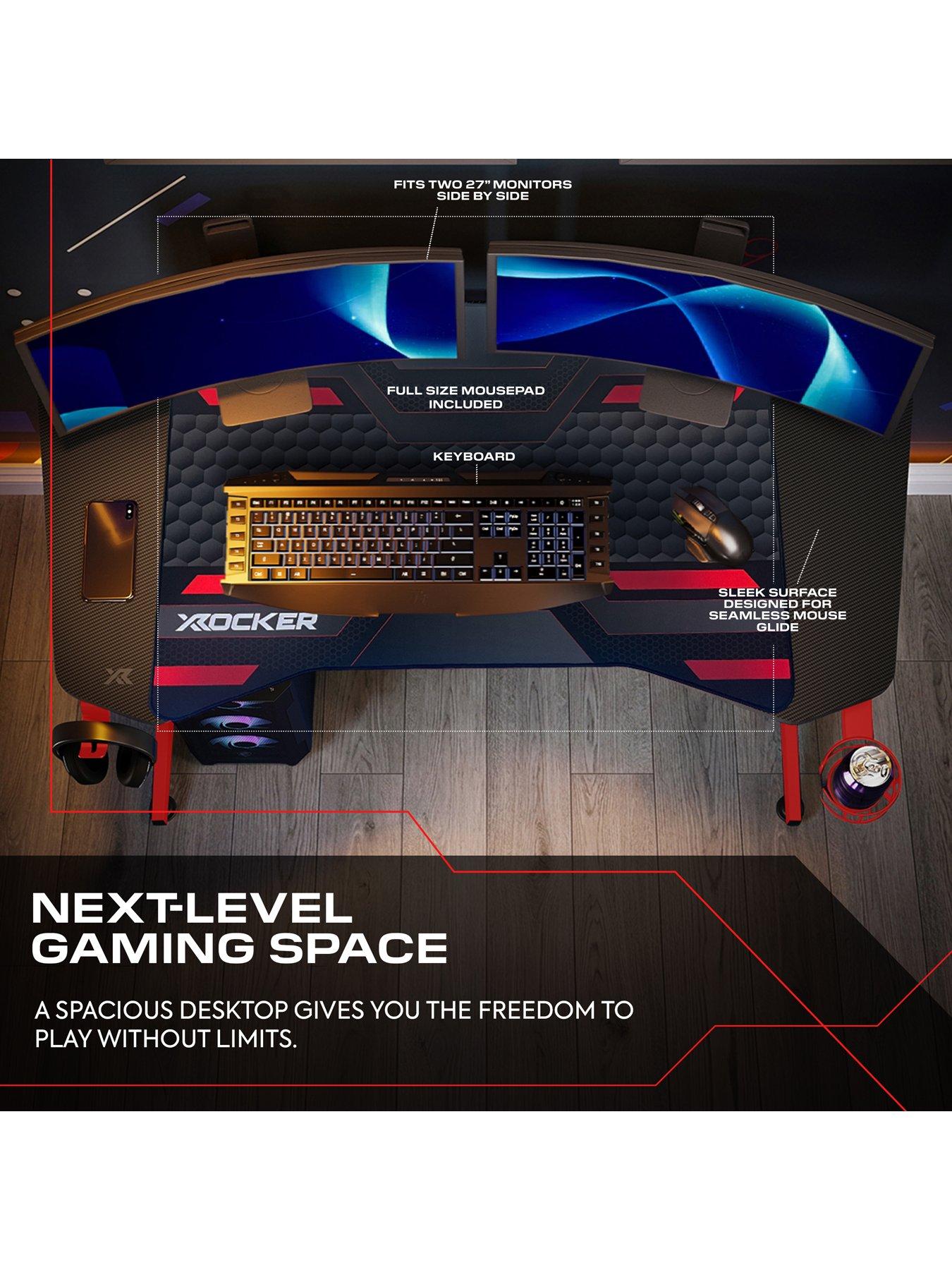 Image 3 of 7 of X Rocker Panther Evo 120cm Gaming Desk with Mousepad - Black / Red