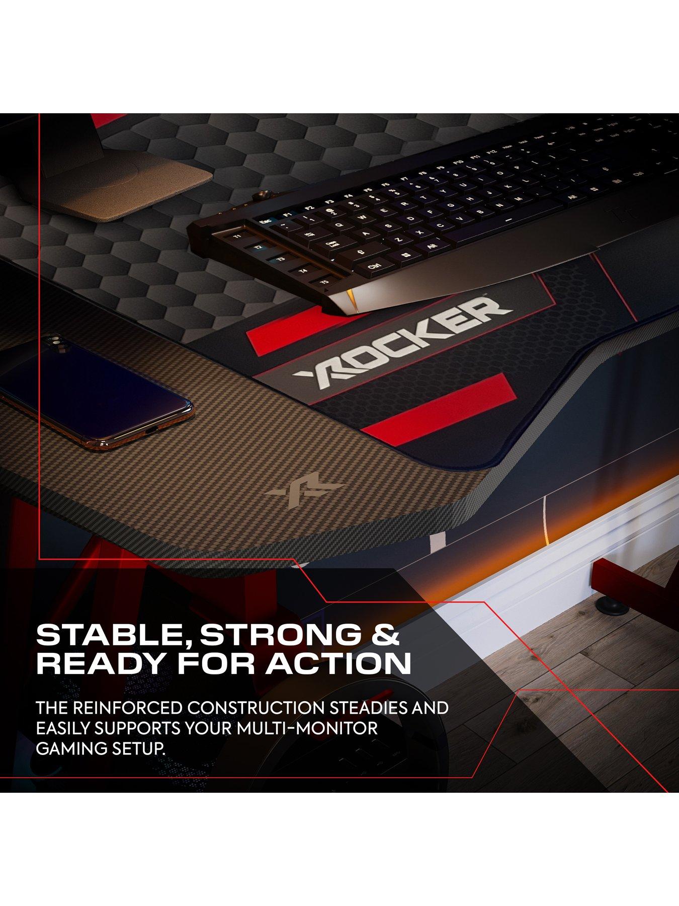Image 4 of 7 of X Rocker Panther Evo 120cm Gaming Desk with Mousepad - Black / Red