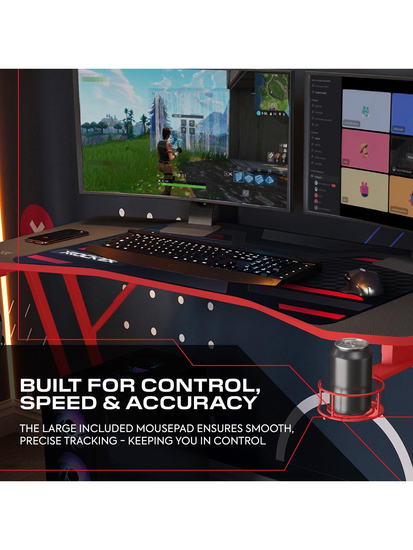 Image 5 of 7 of X Rocker Panther Evo 120cm Gaming Desk with Mousepad - Black / Red