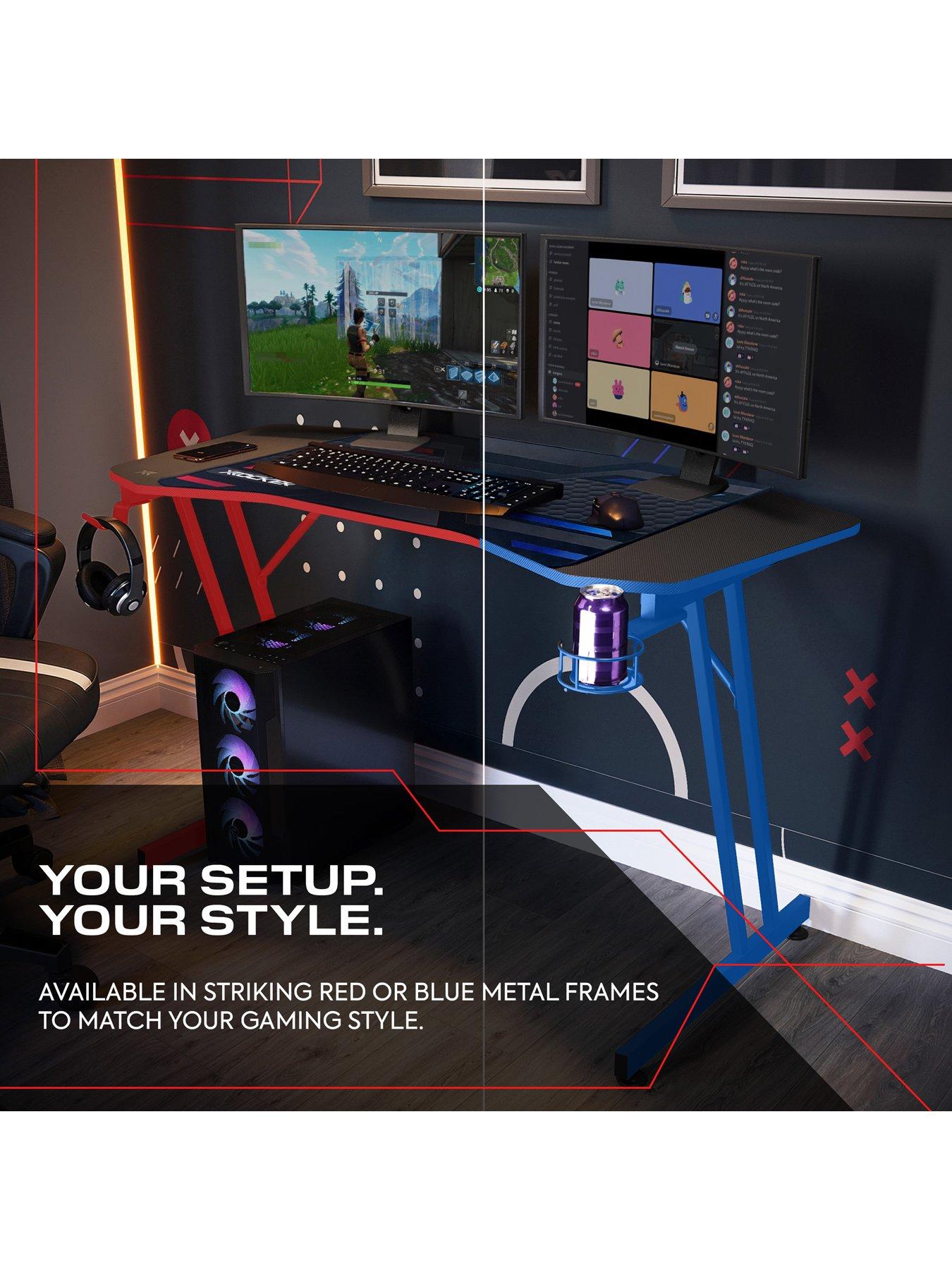 Image 6 of 7 of X Rocker Panther Evo 120cm Gaming Desk with Mousepad - Black / Red