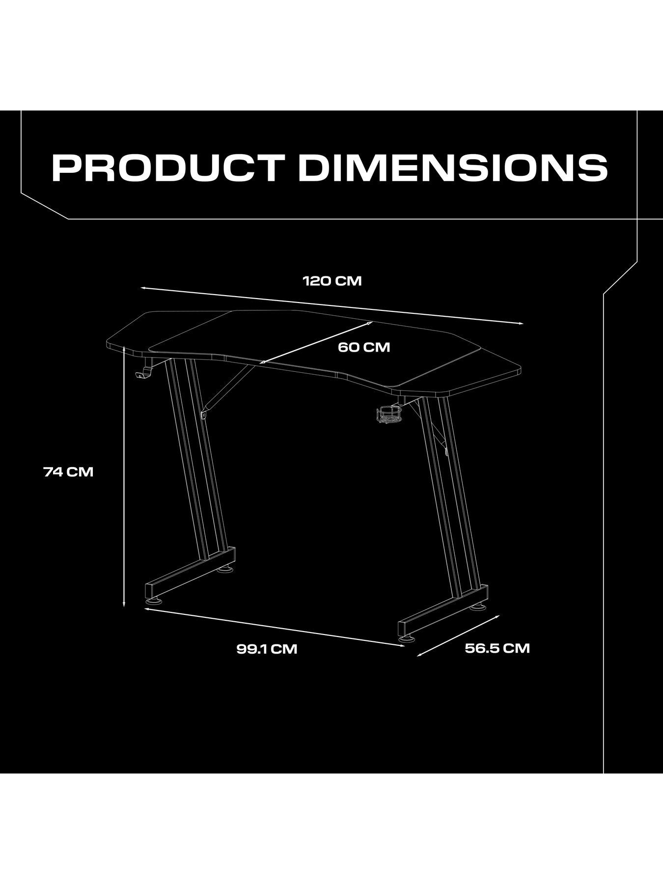 Image 7 of 7 of X Rocker Panther Evo 120cm Gaming Desk with Mousepad - Black / Red