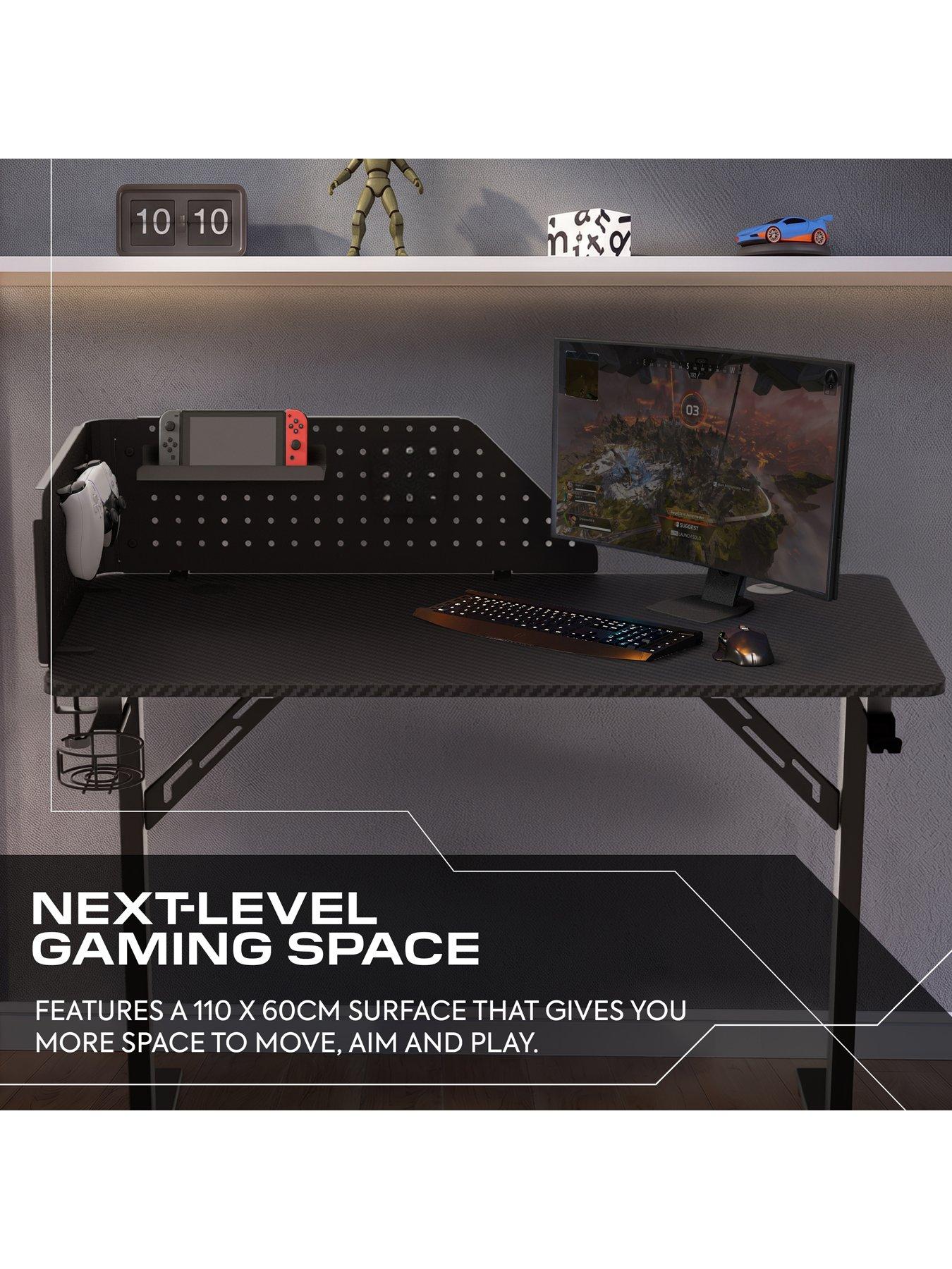 Image 3 of 7 of X Rocker X Rocker Vortex 110cm Gaming Desk with Pegboard and Accessories