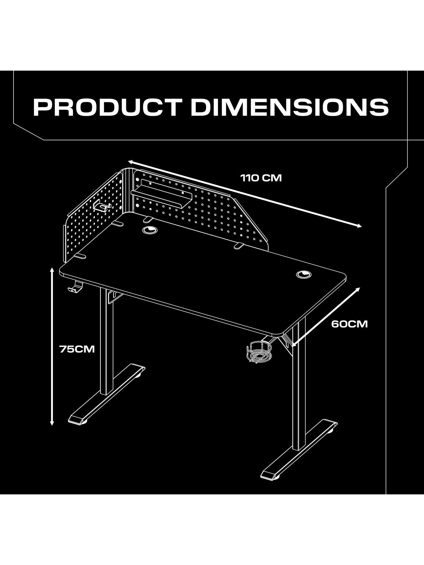 Image 7 of 7 of X Rocker X Rocker Vortex 110cm Gaming Desk with Pegboard and Accessories