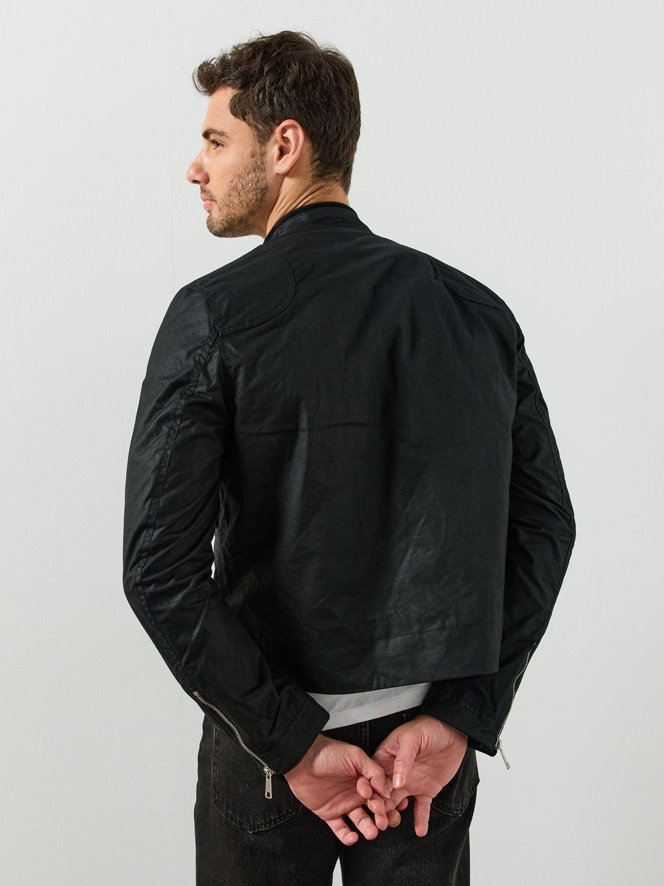 Image 2 of 6 of AllSaints Mens Kirk Zip Through Funnel Neck Jacket - Black