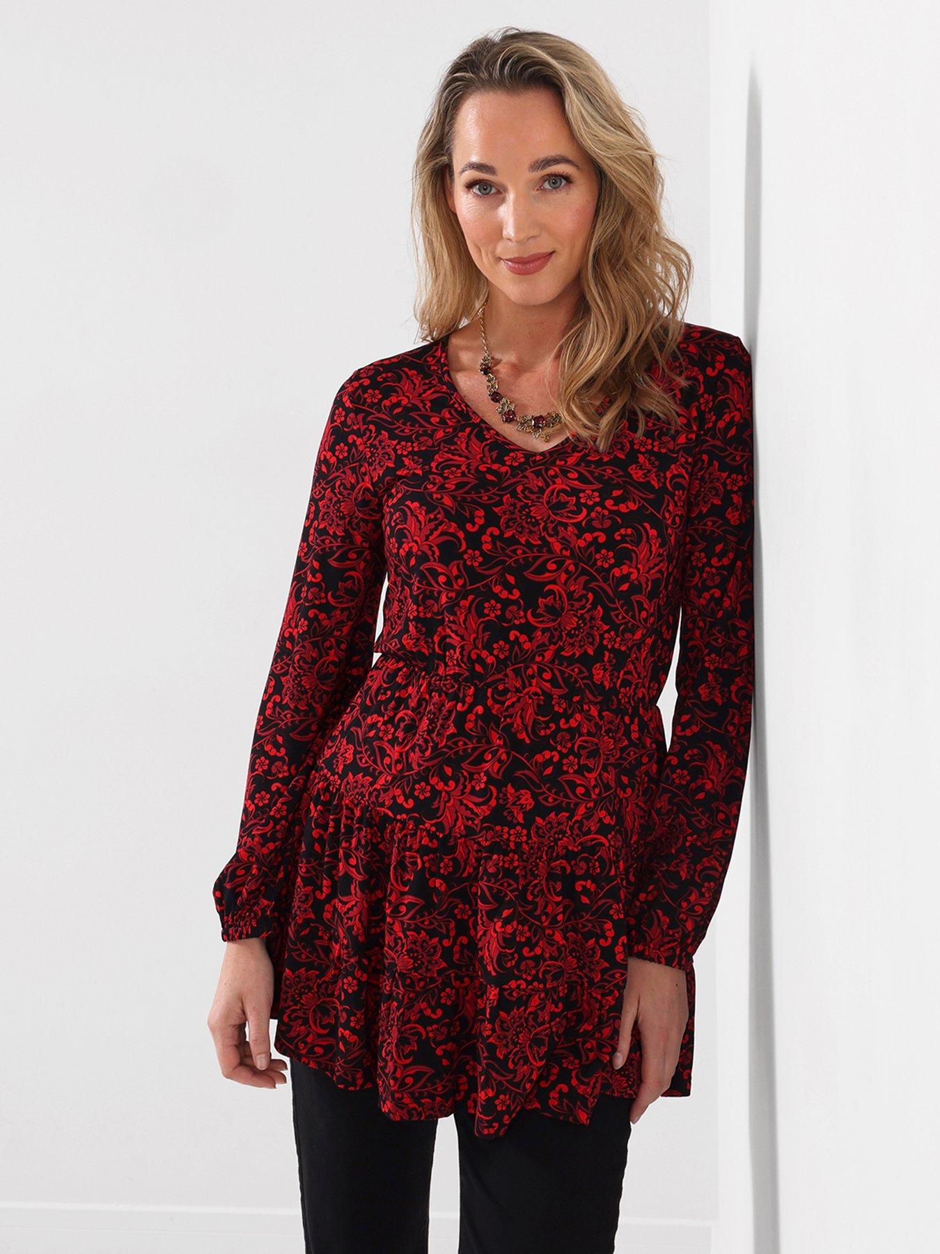 Image 2 of 7 of Joe Browns Womens Ivy Printed V-Neck Jersey Tunic Top - Multi