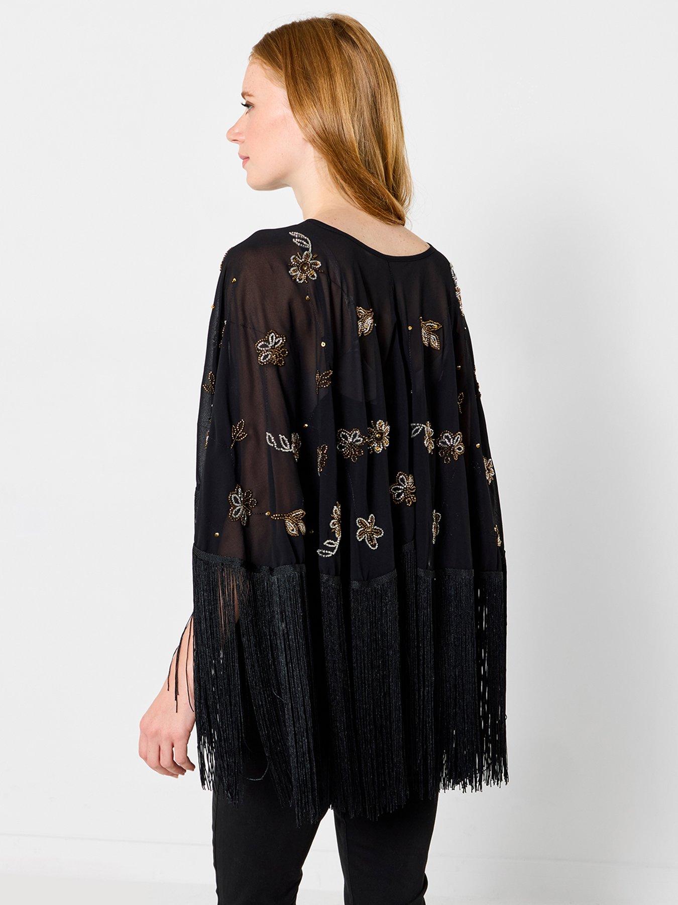 Image 2 of 6 of Joe Browns Womens Dazzling Sequin Cape - Black